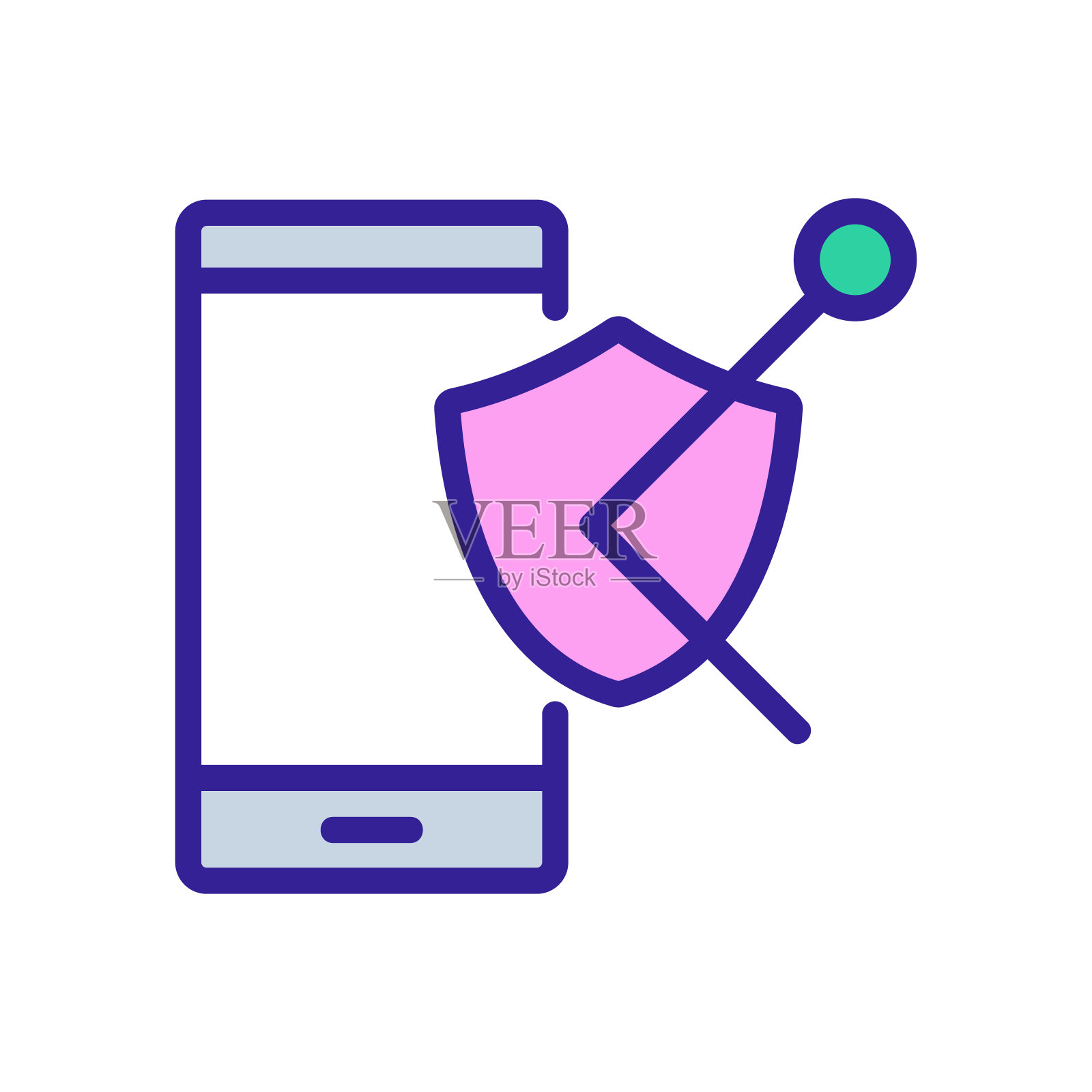 电话防病毒功能图标矢量大纲插图插画图片素材