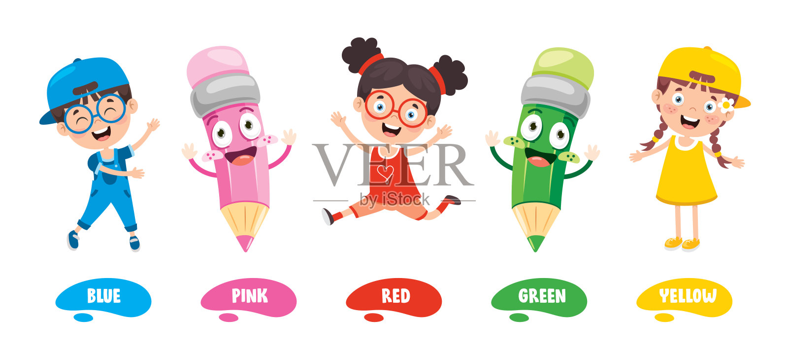 为儿童教育收集颜色插画图片素材