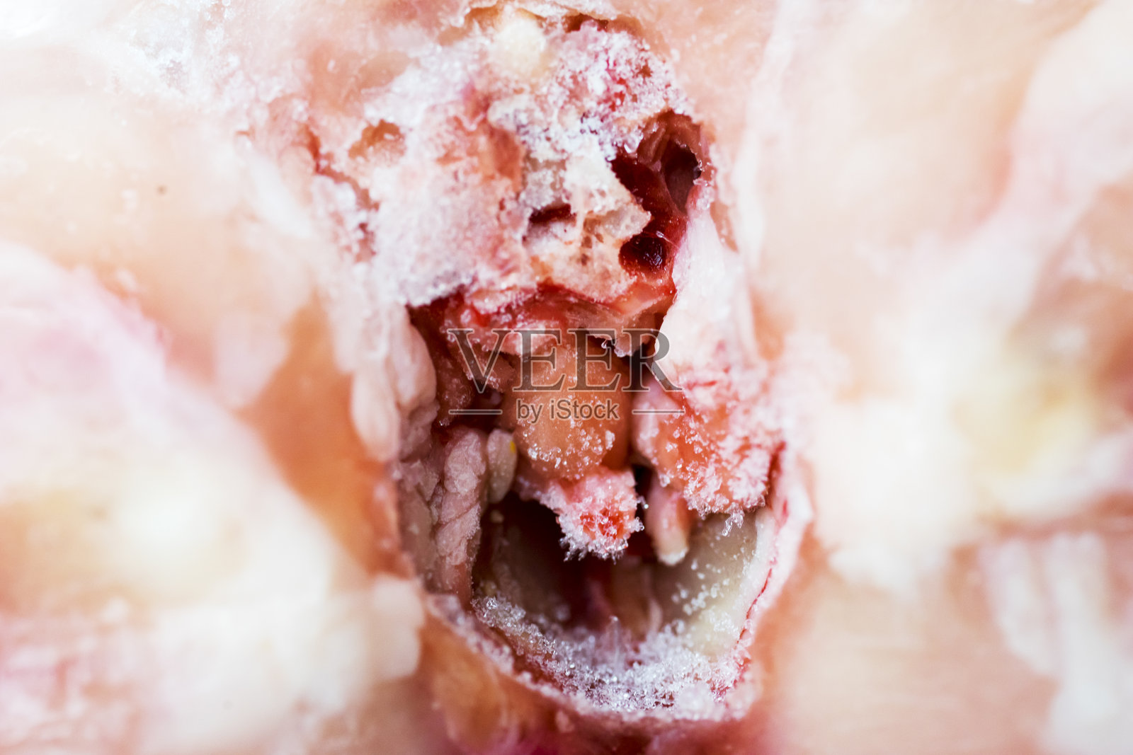 烧烤用的冷冻鸡肉微距镜头照片摄影图片