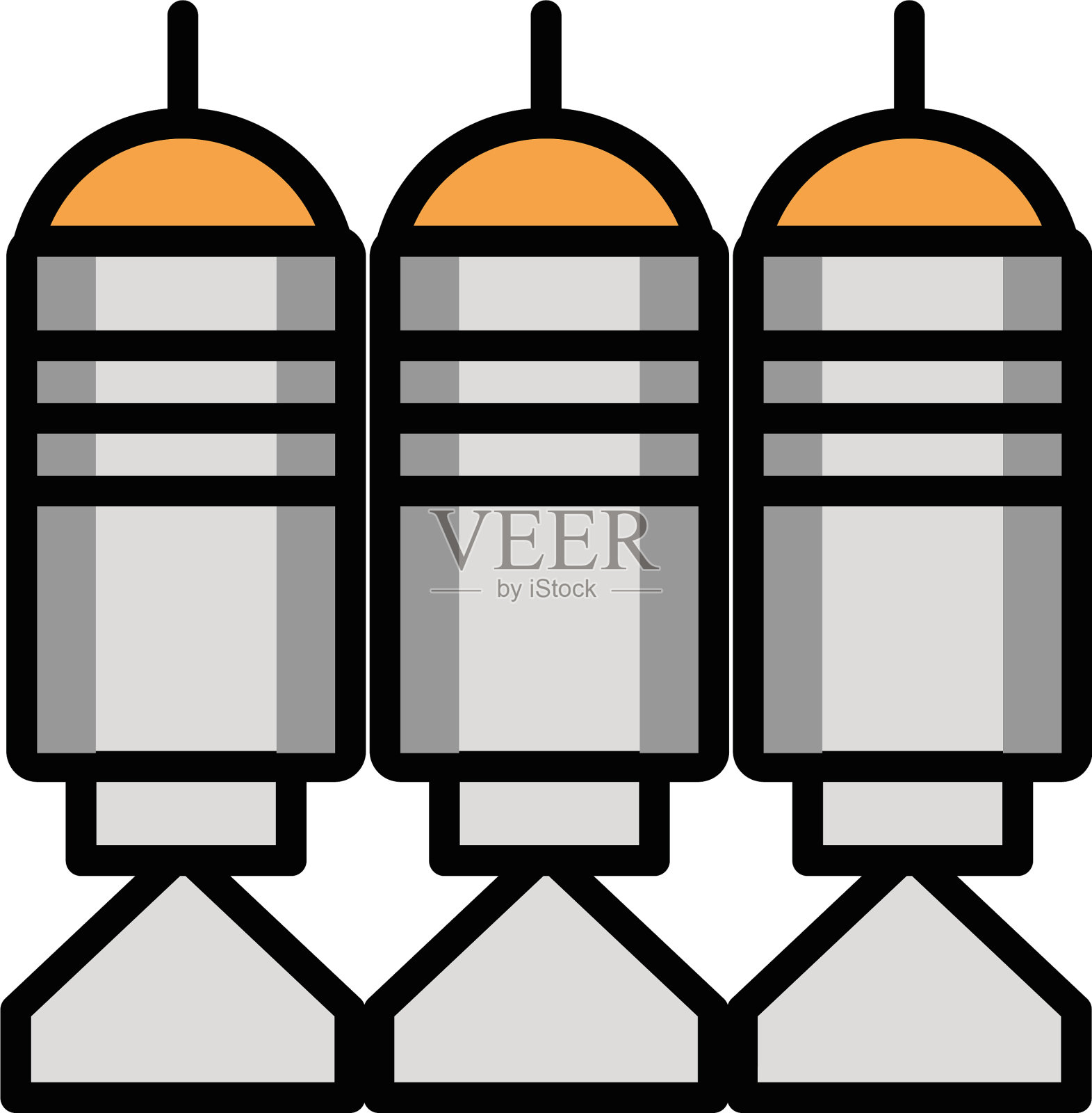 火箭军事力量孤立图标插画图片素材