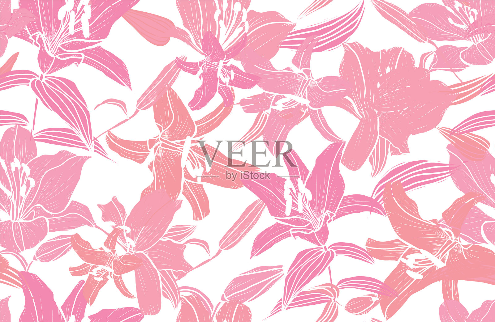 花卉无缝模式插画图片素材