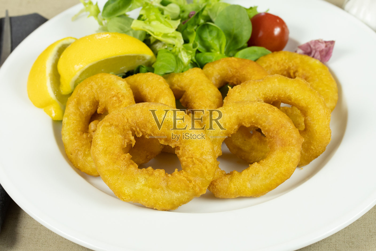 罗马式的鱿鱼油煎饼照片摄影图片