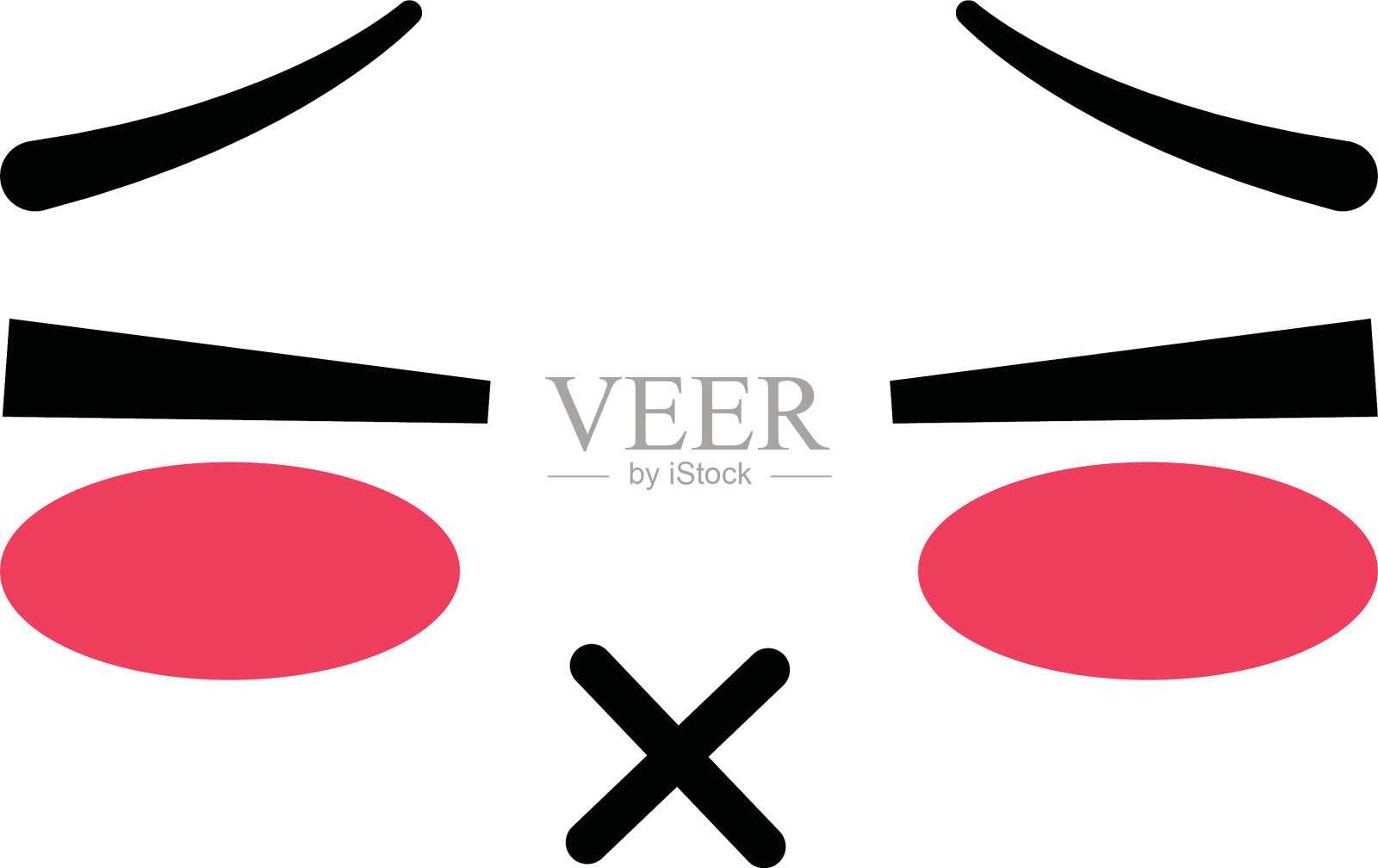 孤立卡哇伊惭愧脸卡通设计插画图片素材