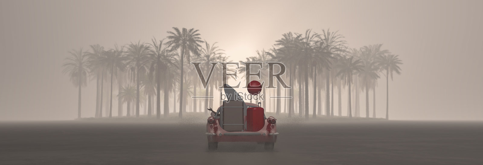 驾驶汽车和道路插画图片素材