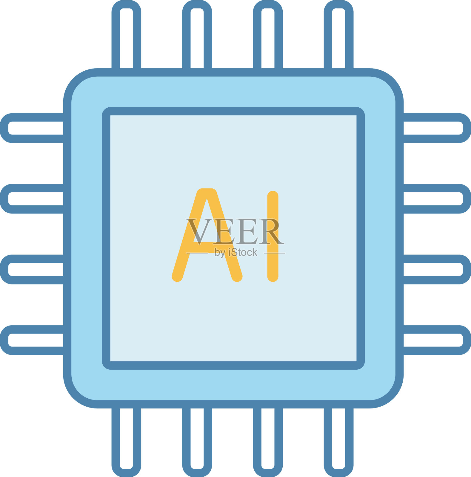 Ai处理器颜色图标图标素材
