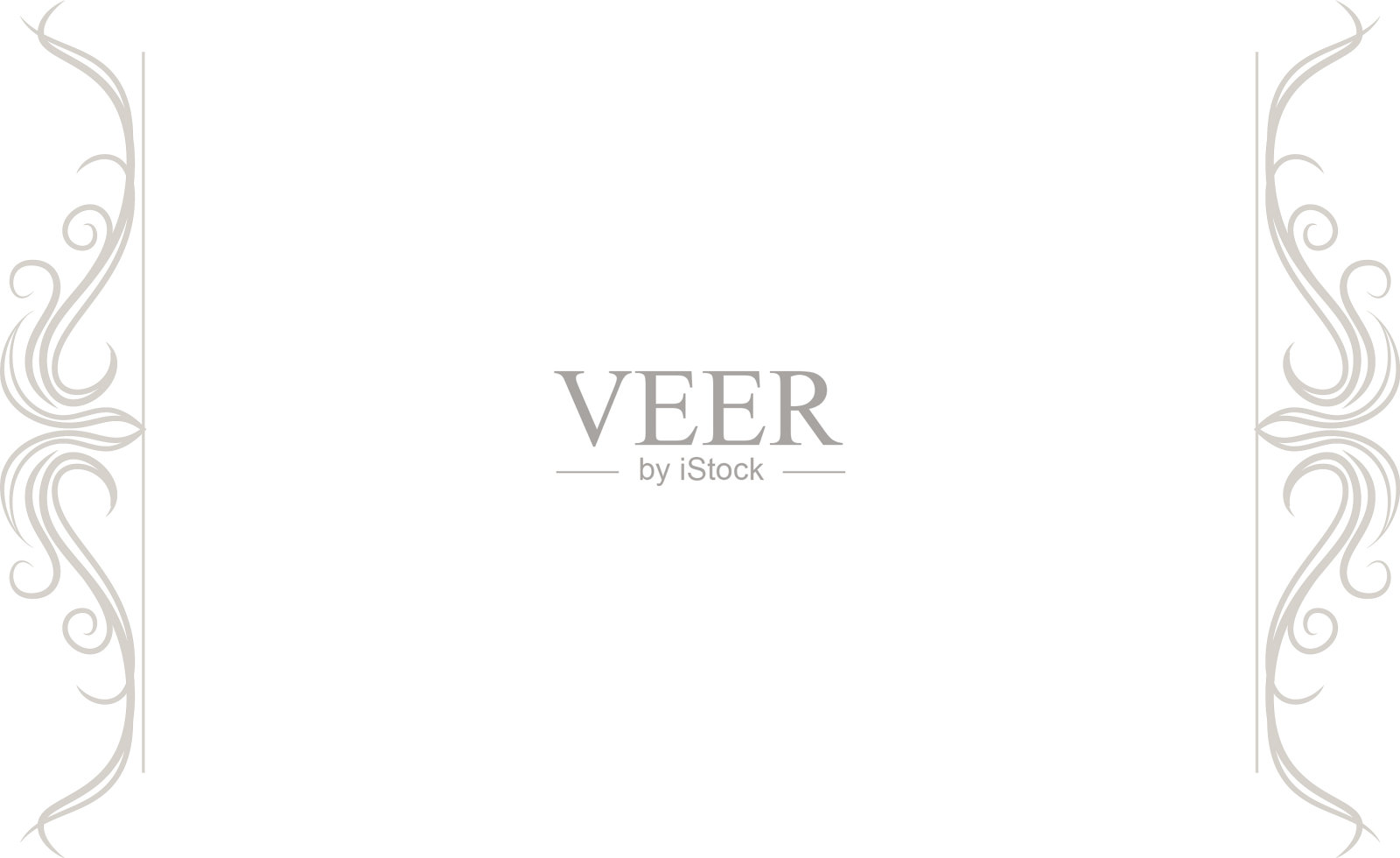 白色左右仿古图案框架插画图片素材