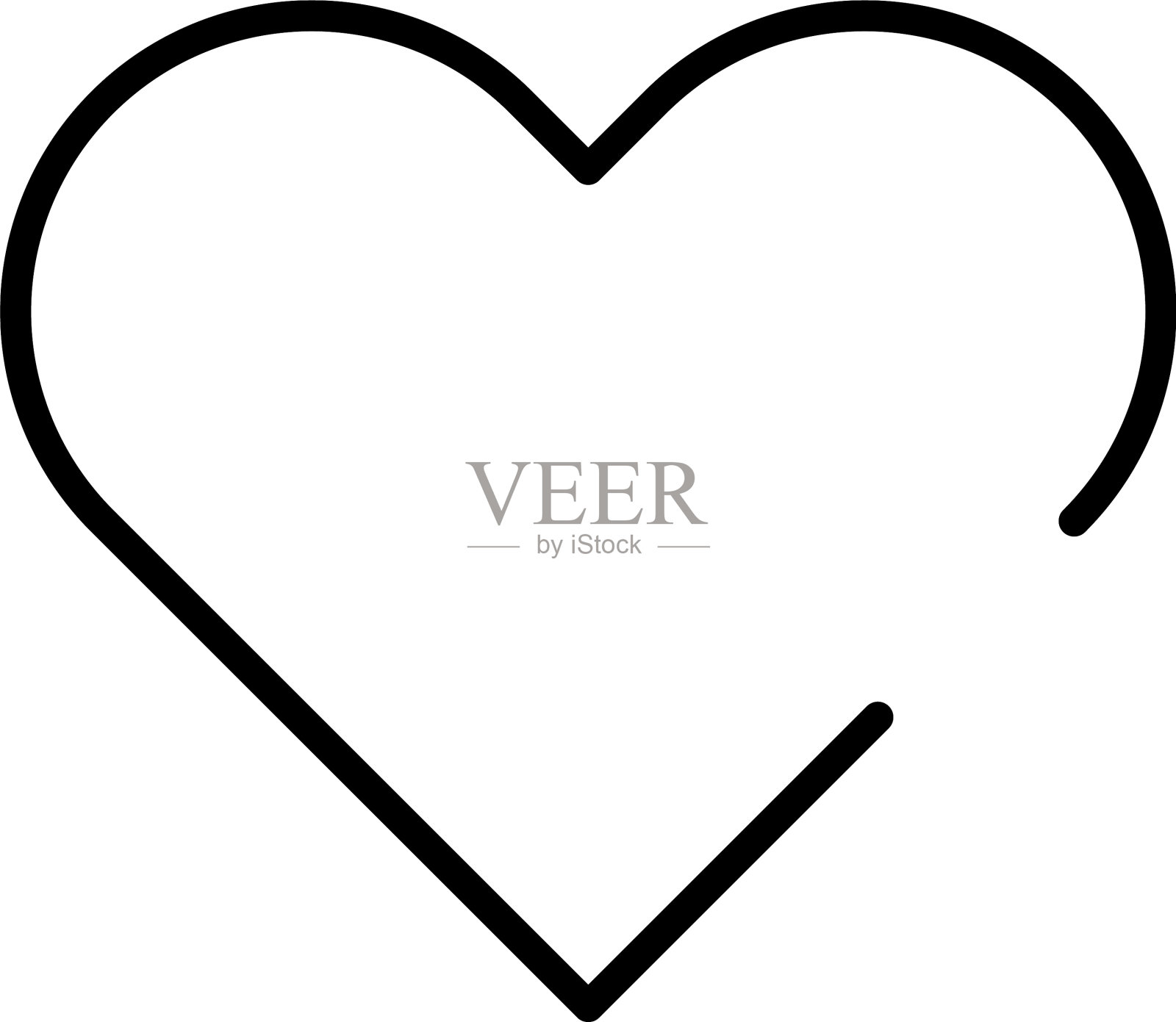 可爱的爱心线风格孤立图标设计元素图片