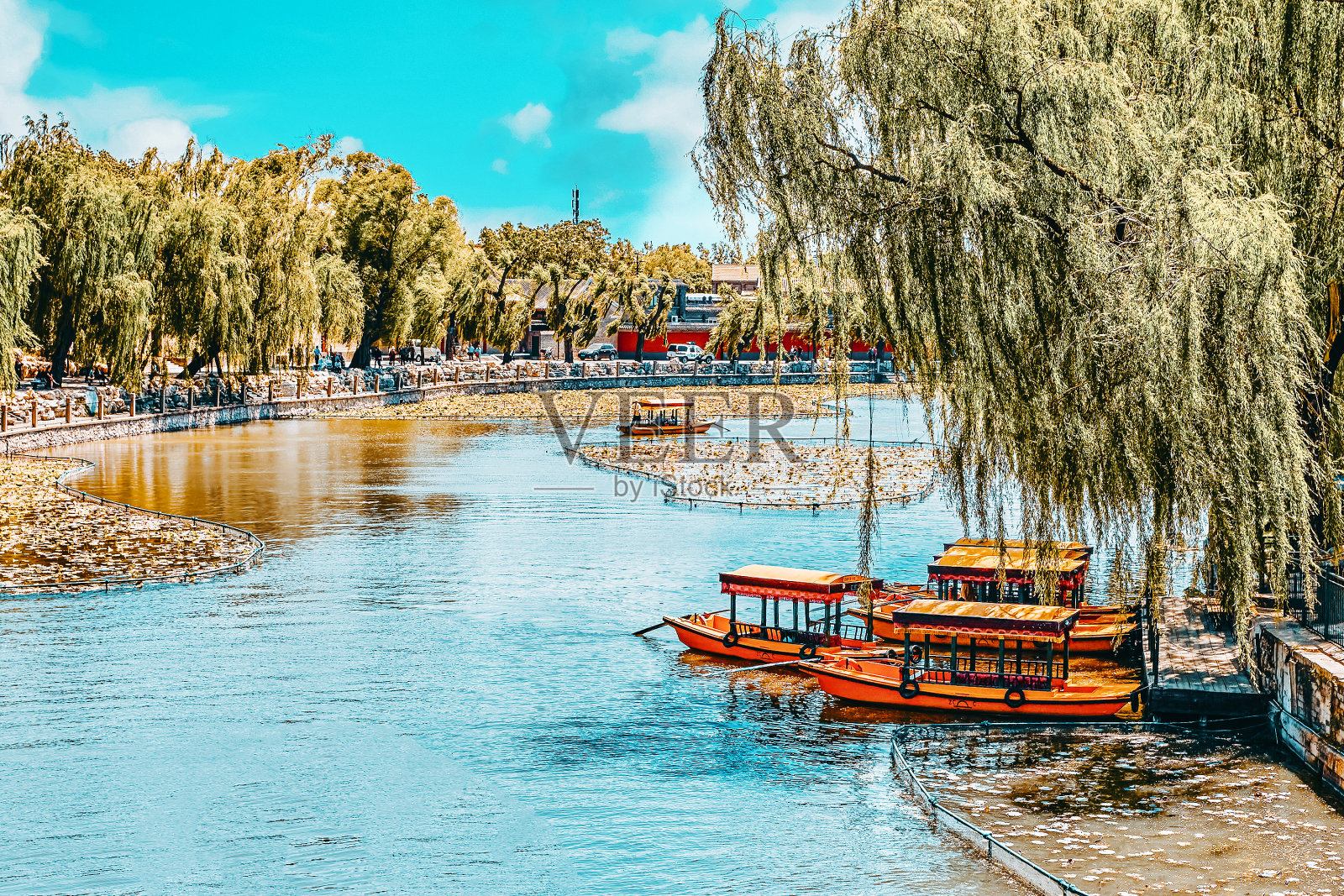 美丽的北海公园,靠近紫禁城,北京。照片摄影图片