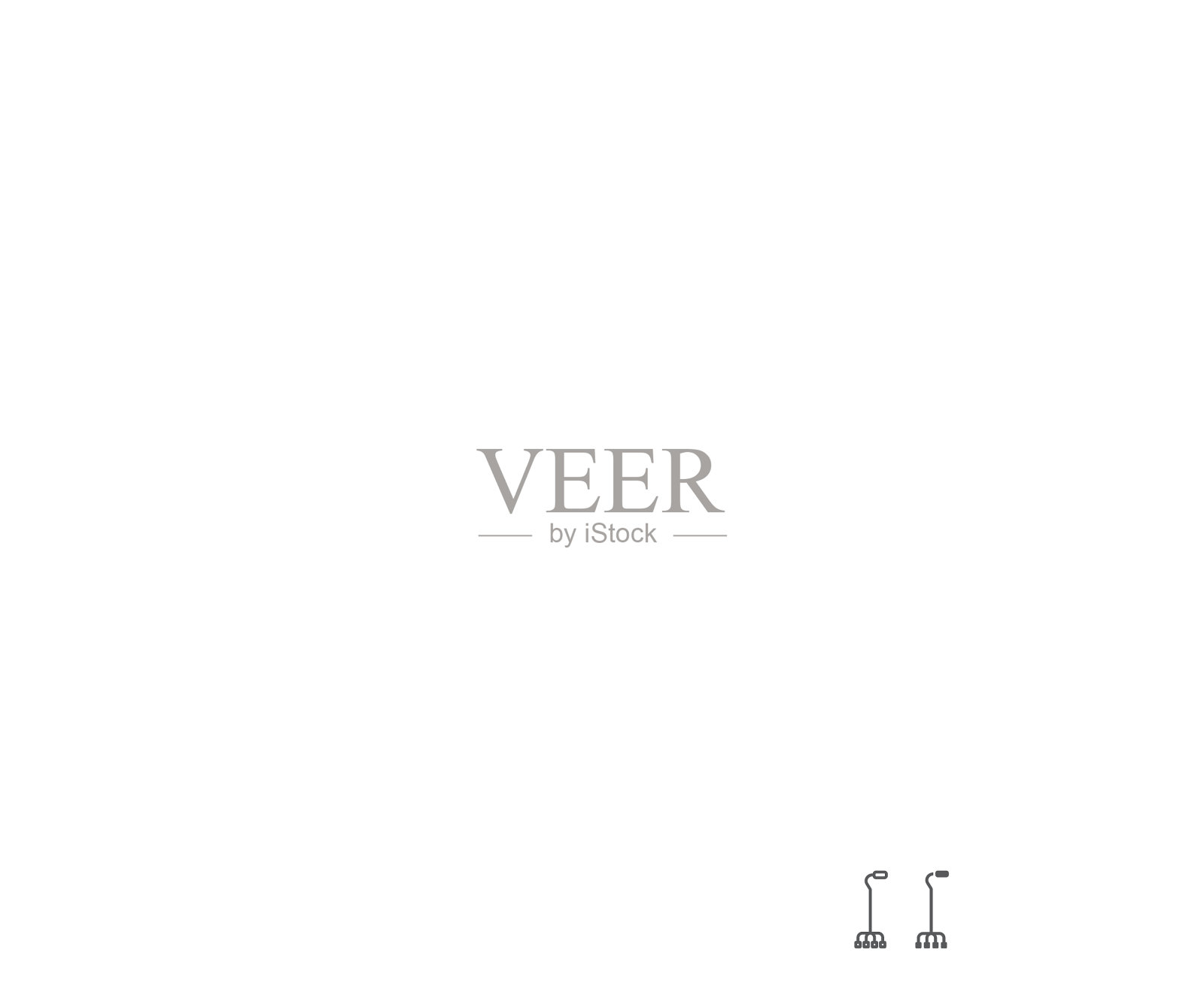 四手杖线和字形图标矫形插画图片素材