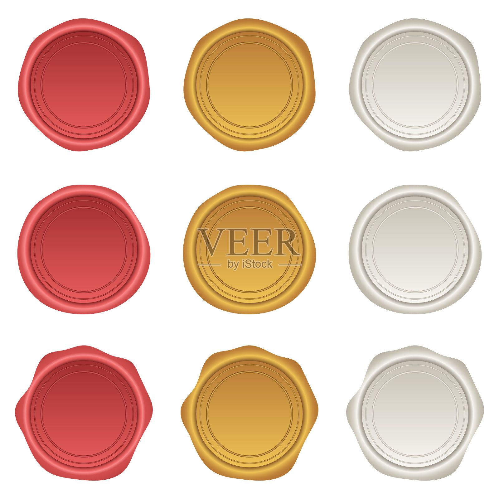 蜡密封矢量设计插图孤立在白色背景插画图片素材