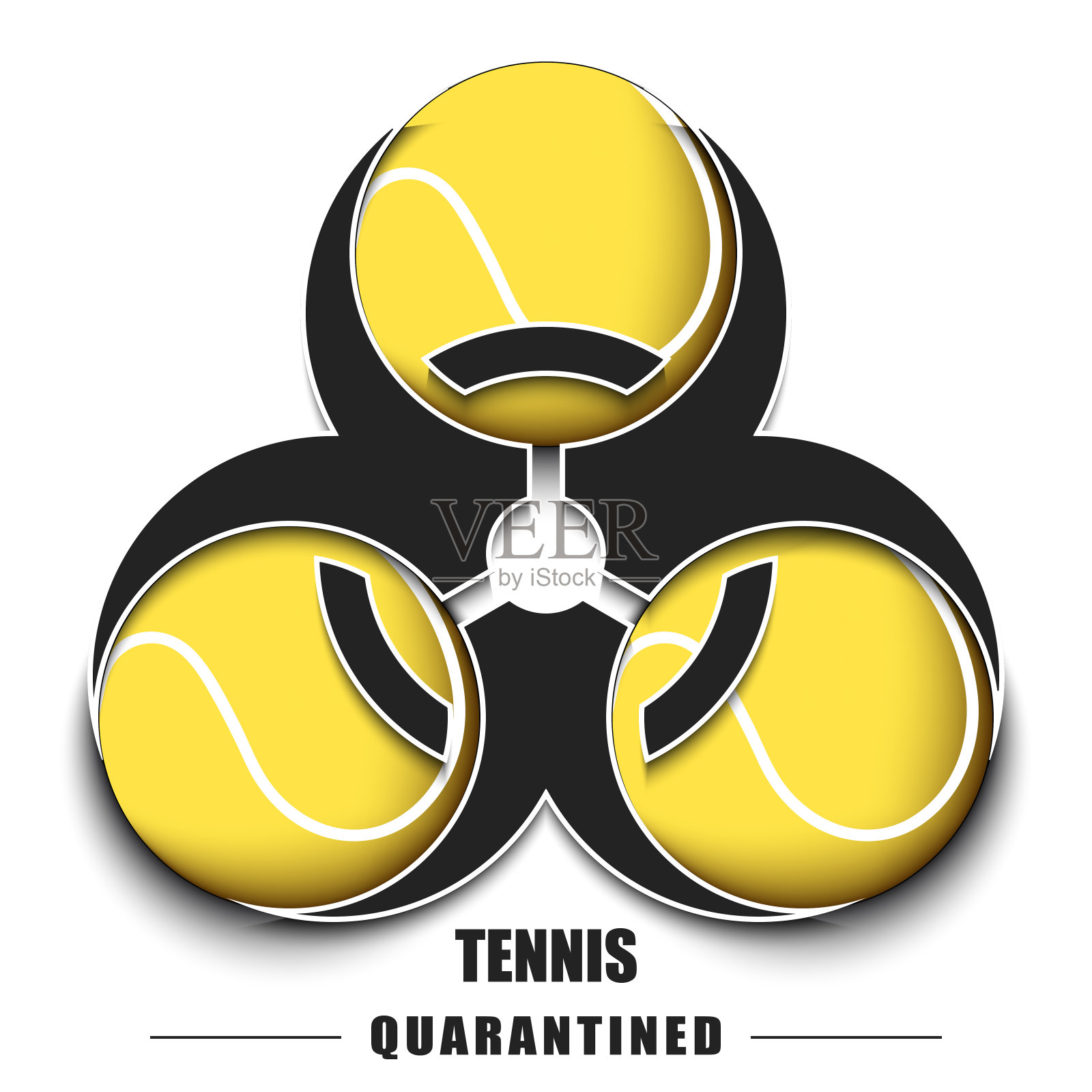 用网球标记生物危害插画图片素材