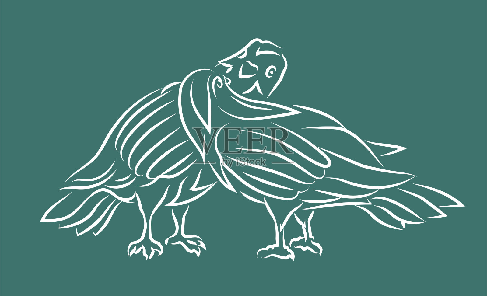 手绘部落艺术与亲吻的鸽子插画图片素材