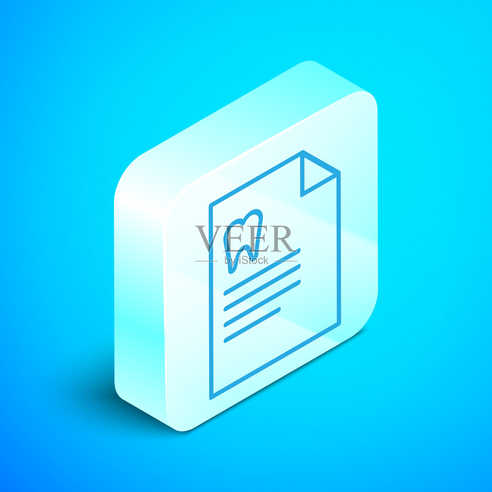 带牙卡或等距线剪贴板插画图片素材