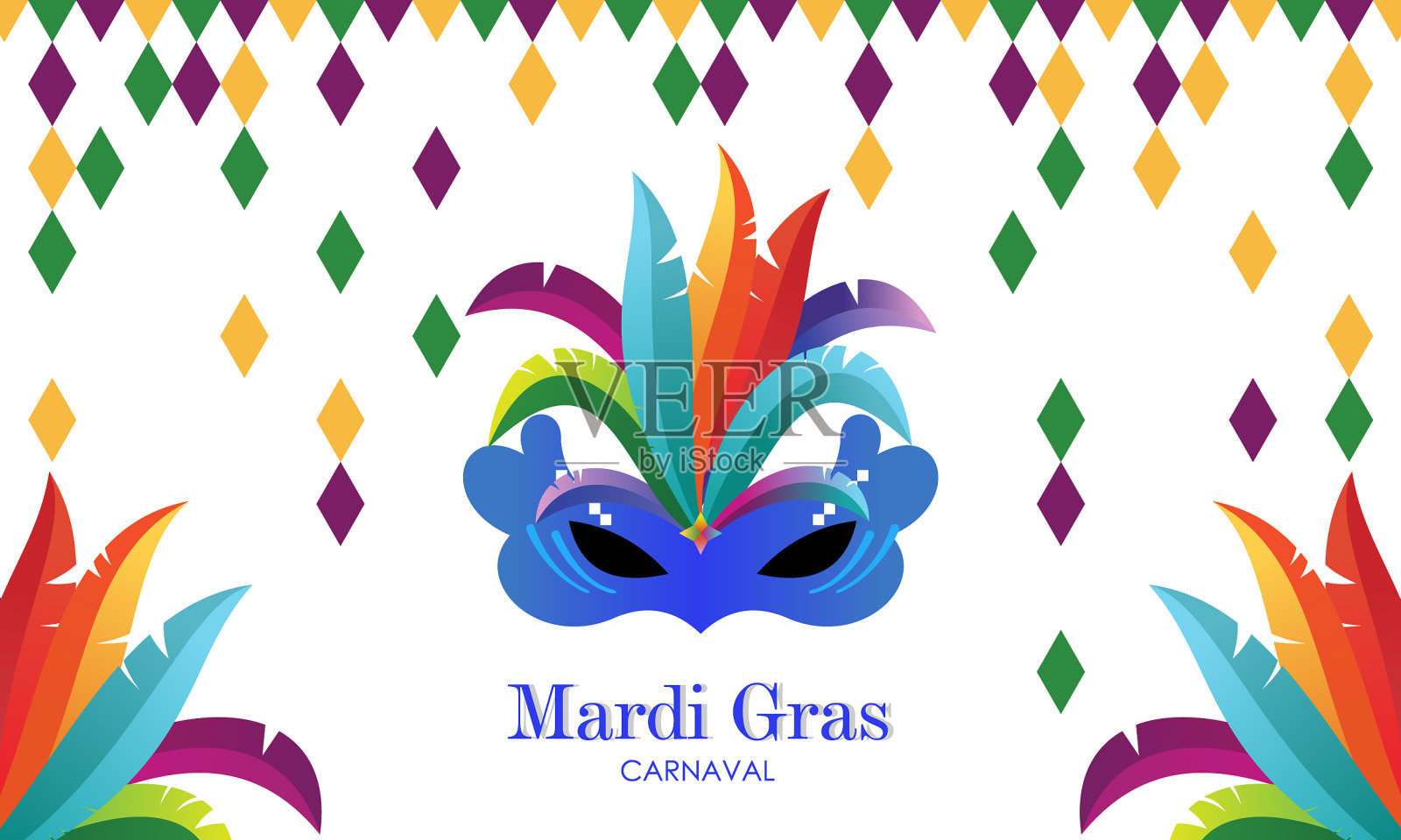 狂欢节派对设计肥胖星期二标志插画图片素材