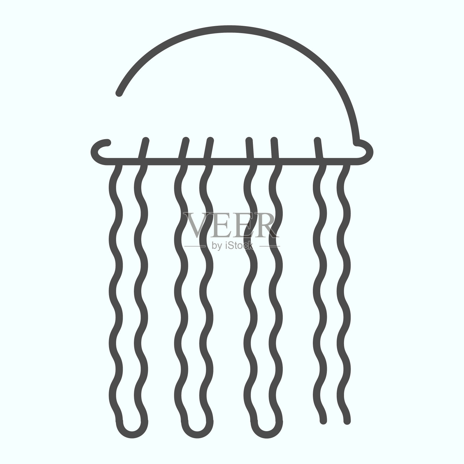 水母细线图标水母动物插画图片素材