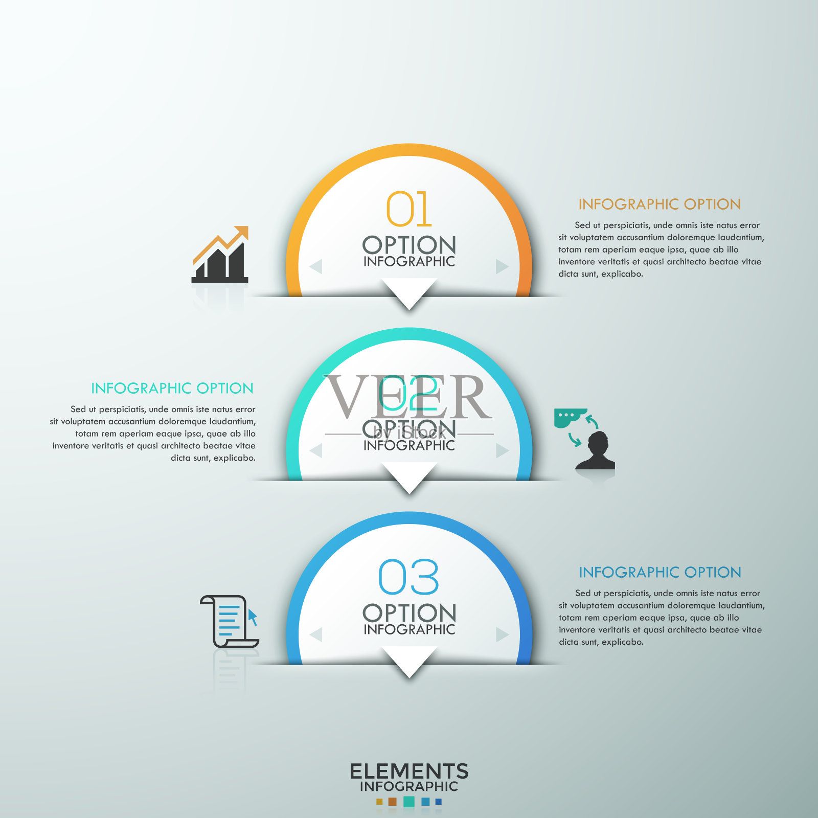 现代信息图形选项横幅。设计模板素材