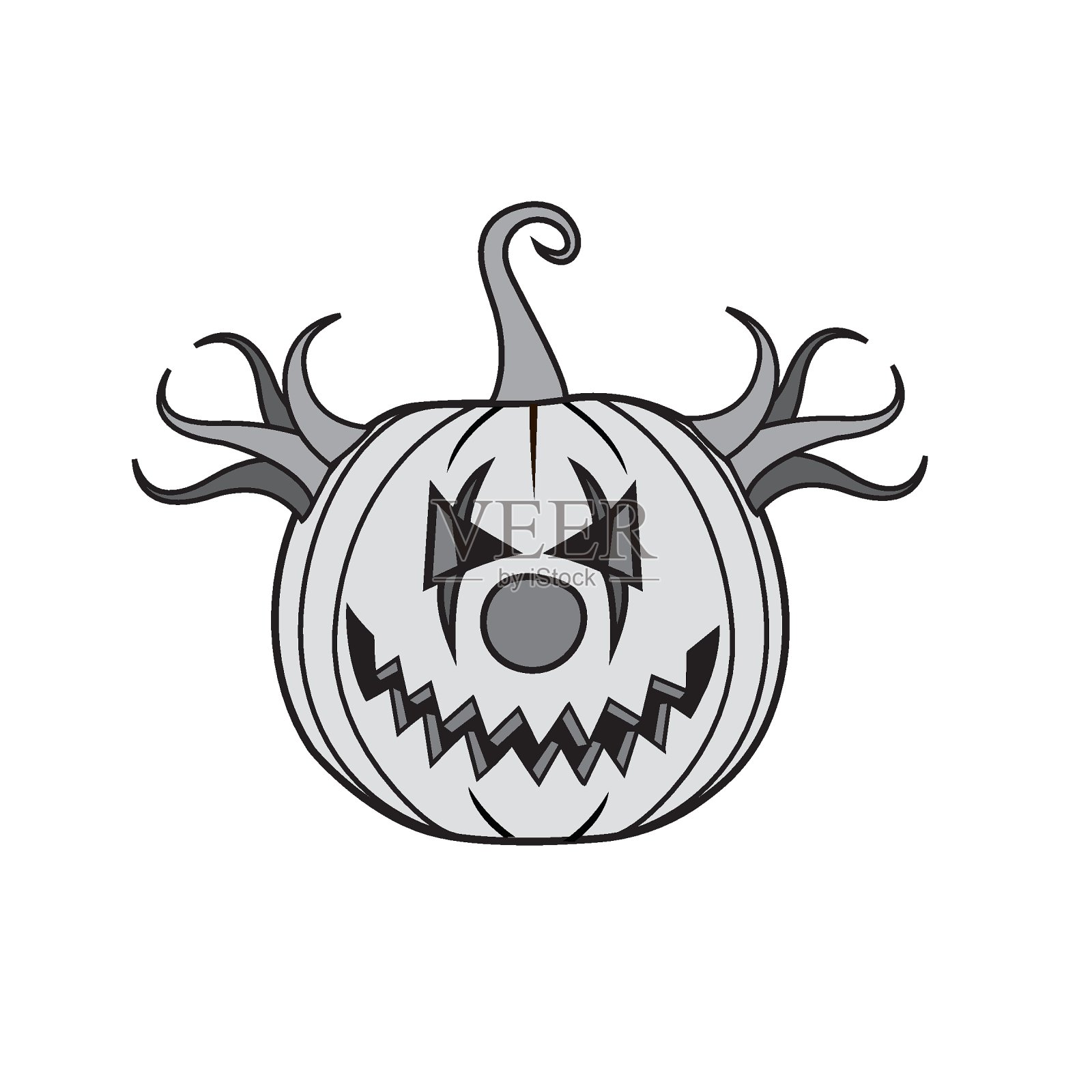 万圣节南瓜吓人的小丑角色插画图片素材