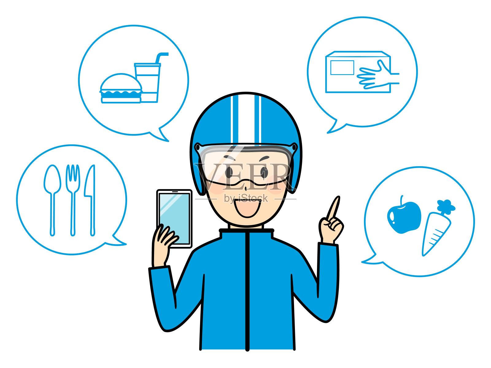 交付和自行车的插图插画图片素材