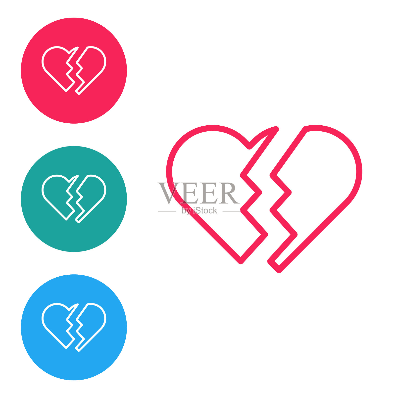 心碎红线还是离婚偶像孤立上插画图片素材