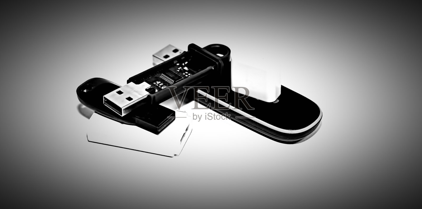黑色pendrive孤立照片摄影图片