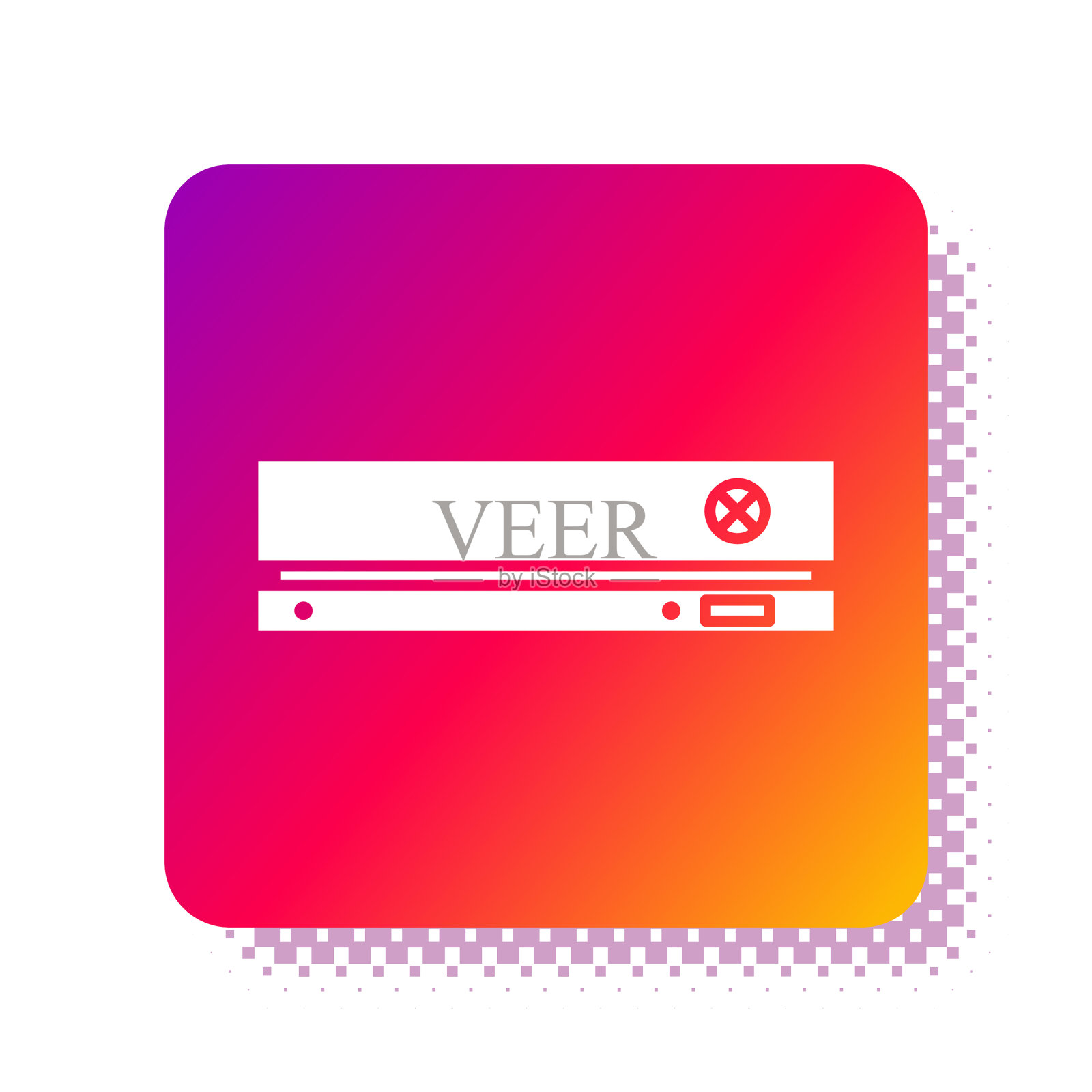 白色视频游戏机图标隔离在白色插画图片素材