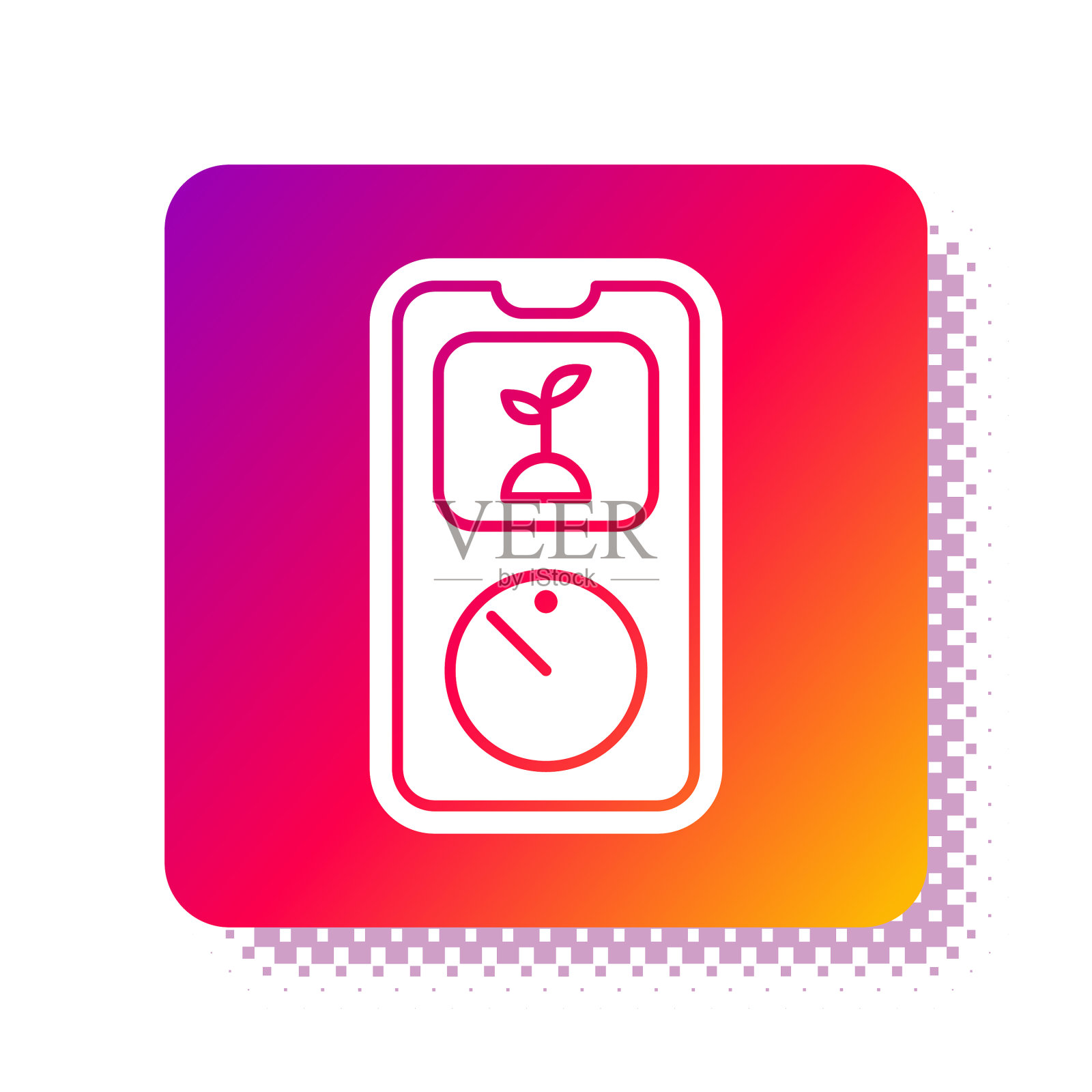 白色智能农场定时器农场技术图标素材