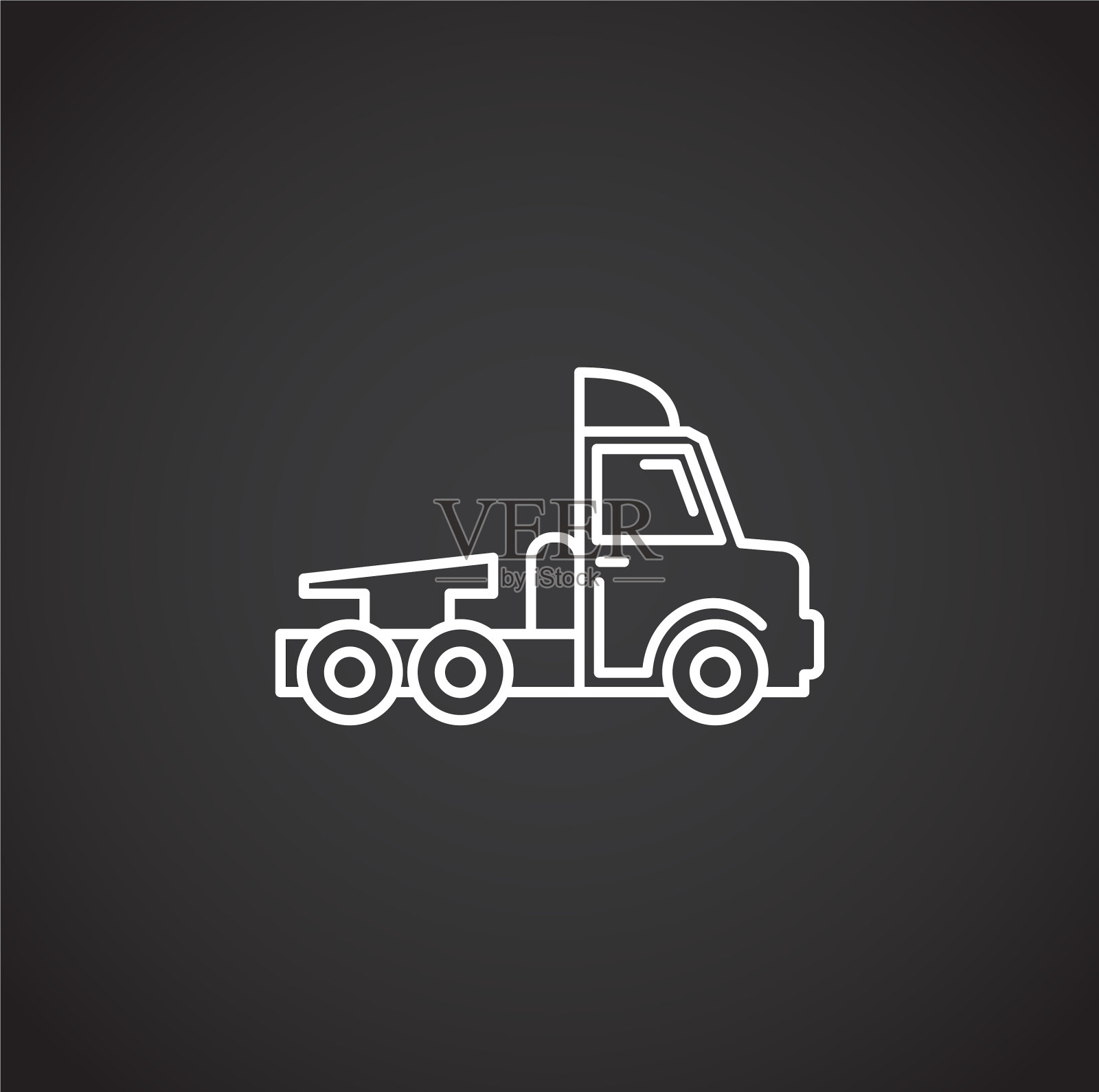 汽车图标轮廓上的背景图形和web插画图片素材