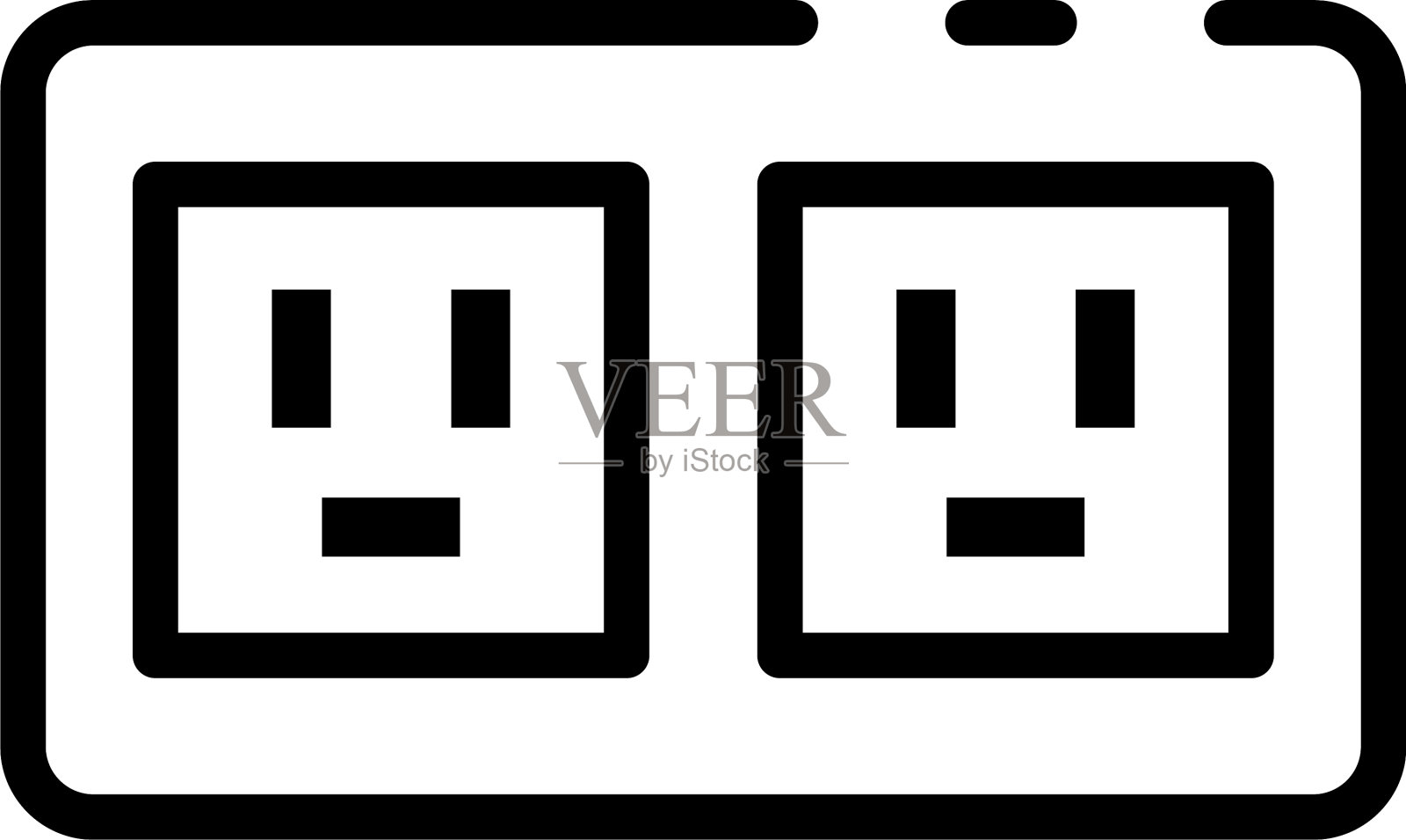电源插座图标轮廓样式图标素材