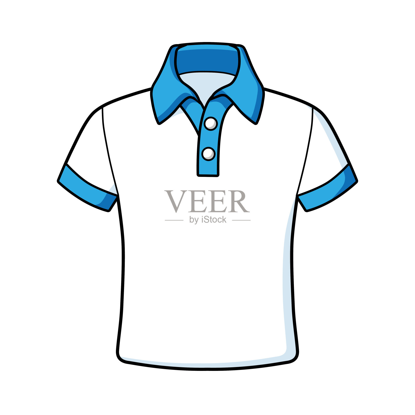 白色马球衬衫插画图片素材