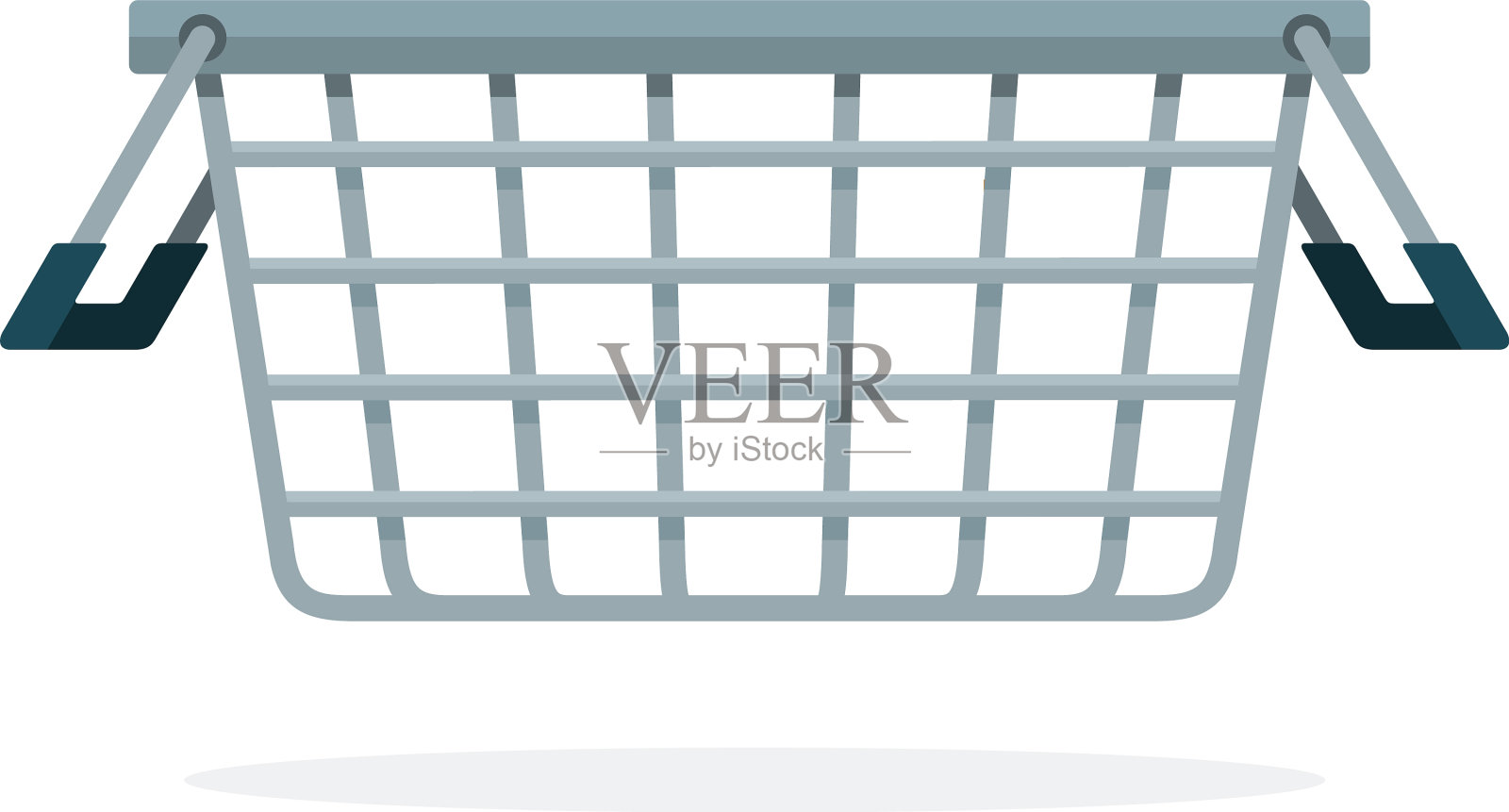 杂货店的篮子在商店平面材料设计设计元素图片