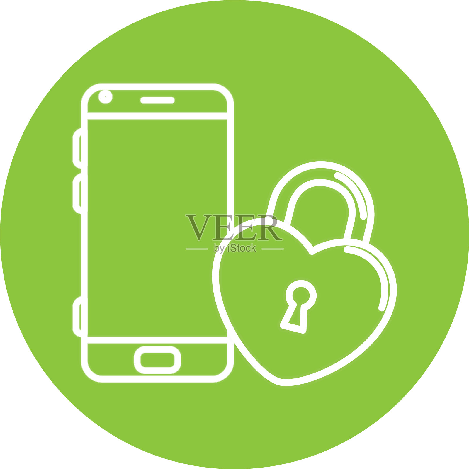 智能手机屏幕上的绿色背景设计元素图片