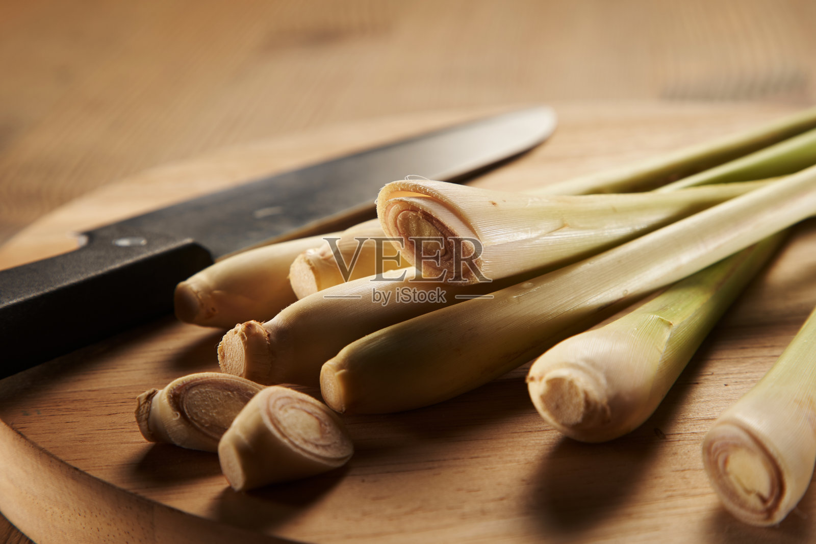 柠檬草和菜刀照片摄影图片