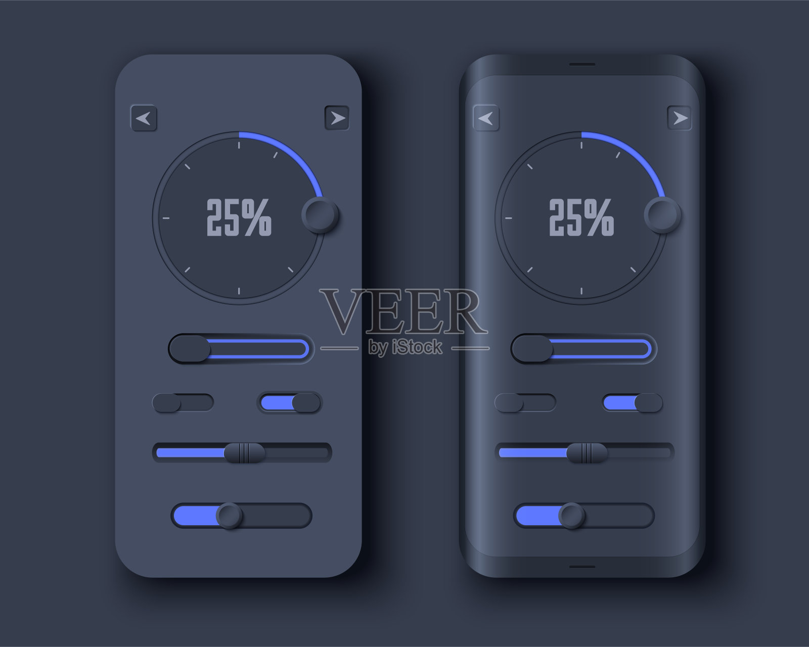 neuorph UI工具包在设备屏幕上插画图片素材