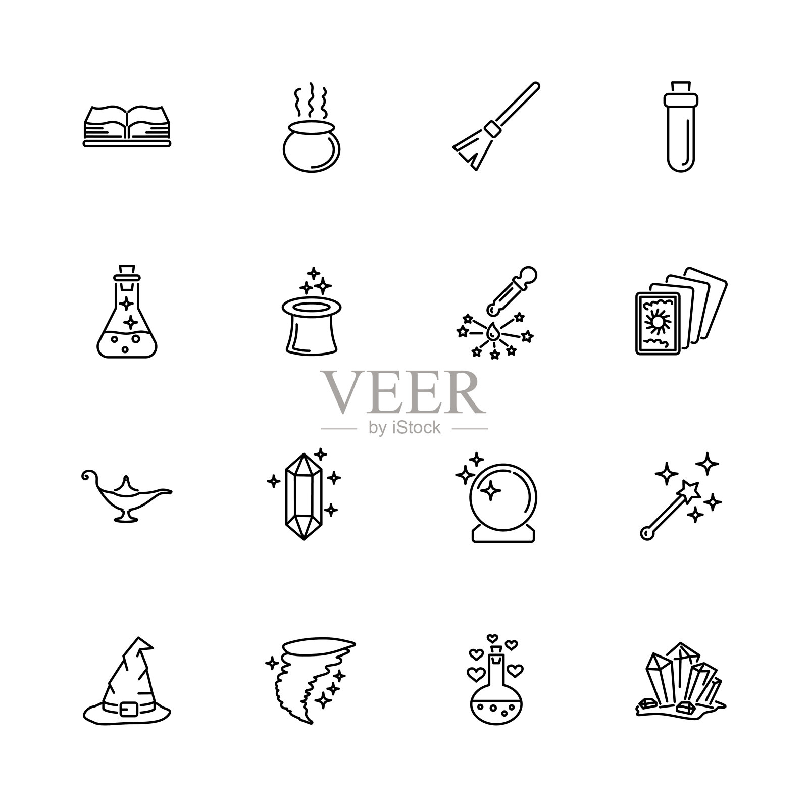 魔法-平面矢量图标插画图片素材