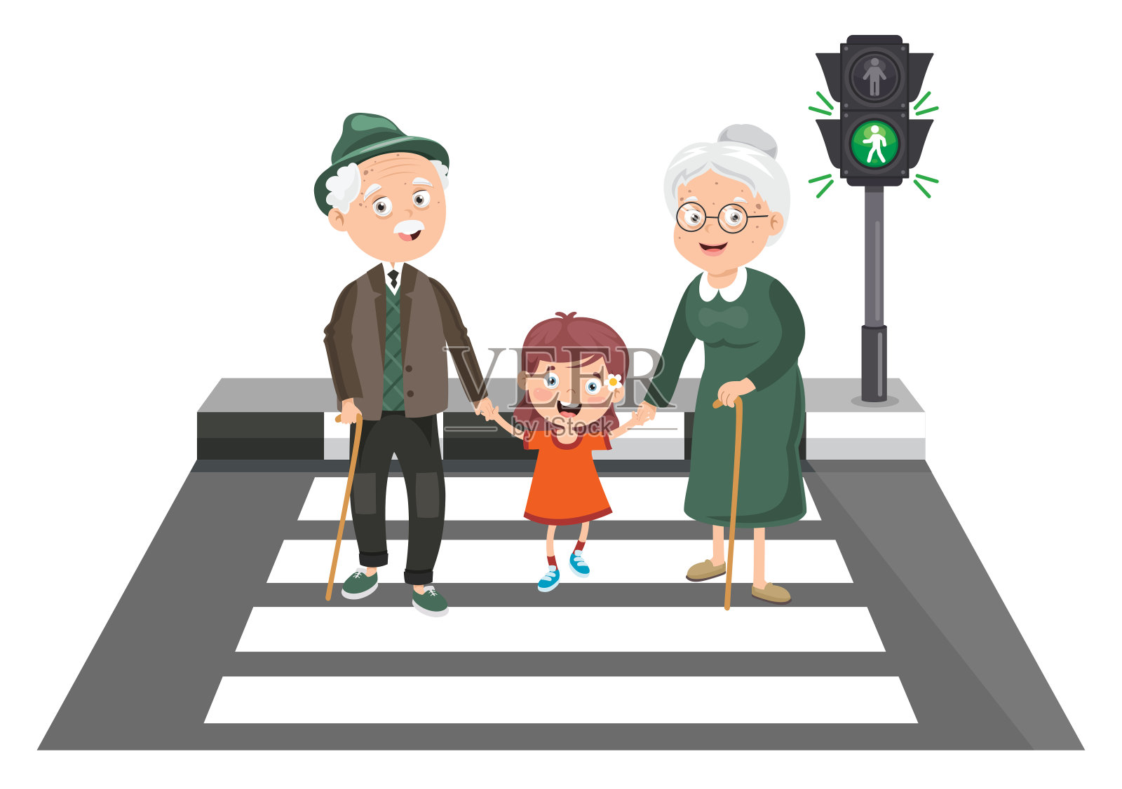 交通概念与有趣的人物插画图片素材