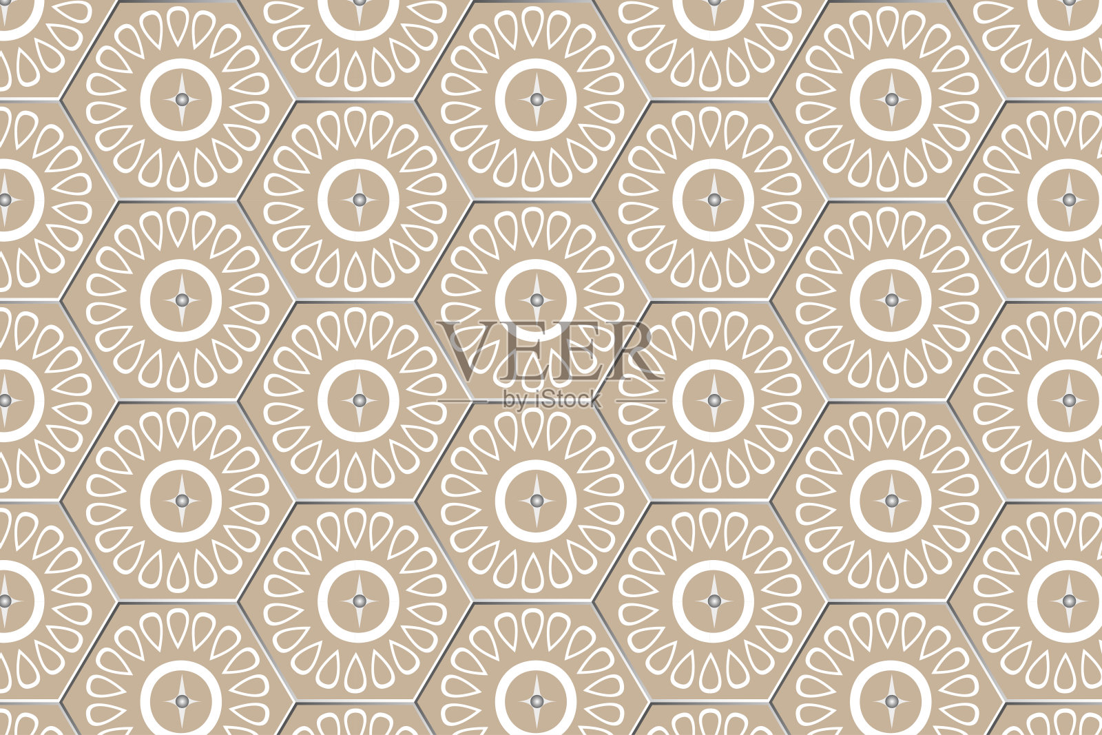 以各种图案为背景的地砖或墙砖设计插画图片素材