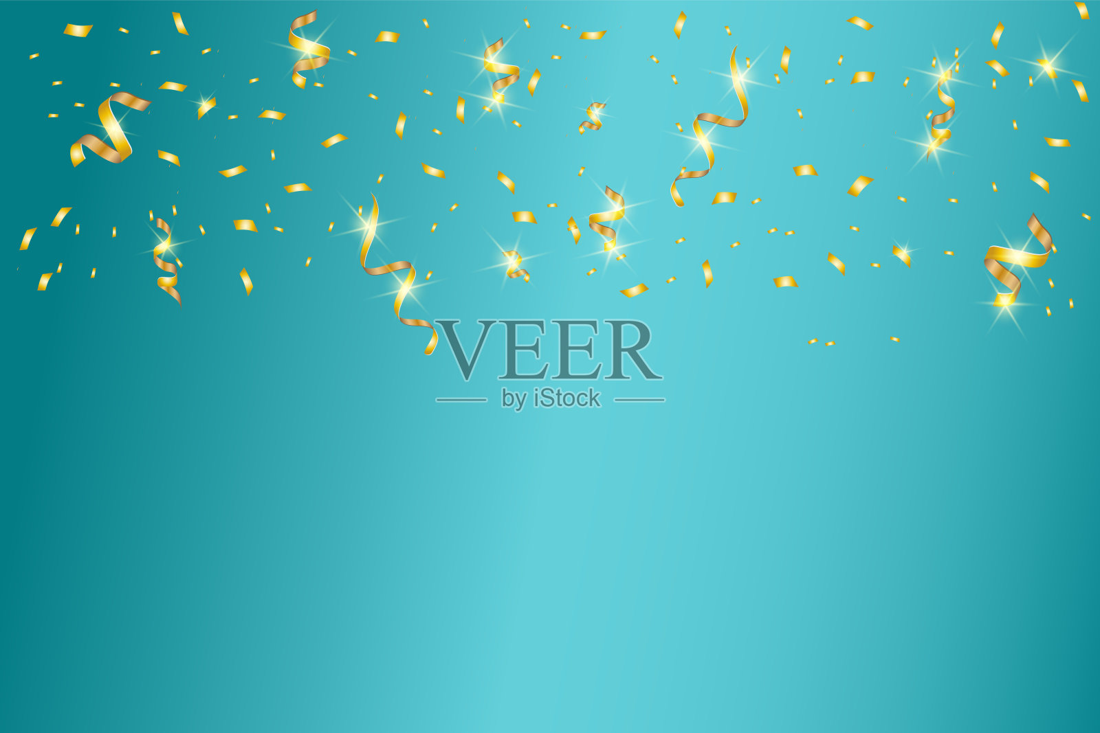 金色的五彩纸屑孤立。五彩纸屑破裂。节日的矢量图插画图片素材