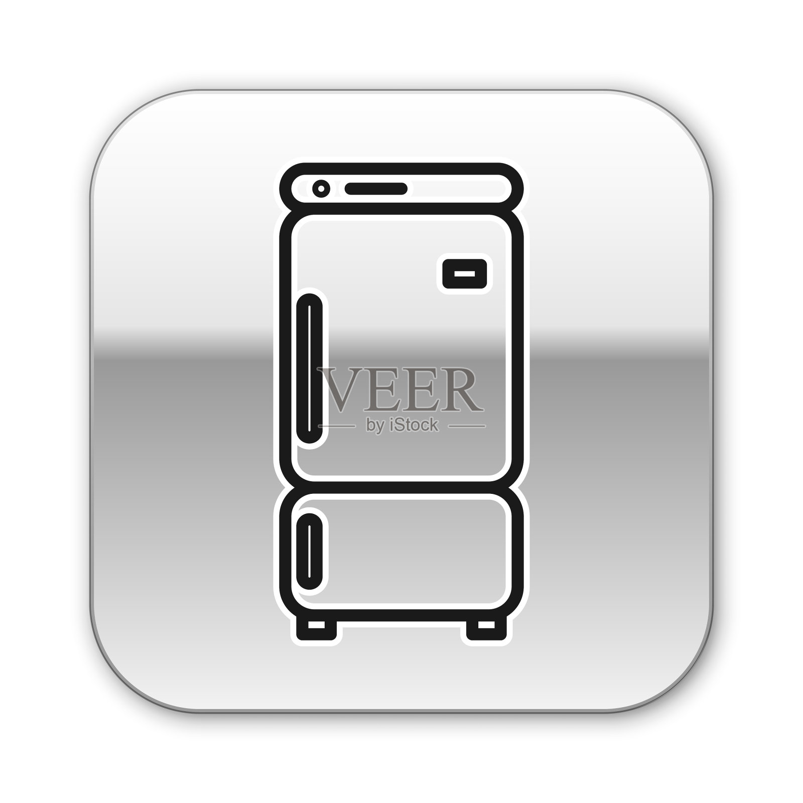 冰箱图标上的黑线被隔离在白色上图标素材