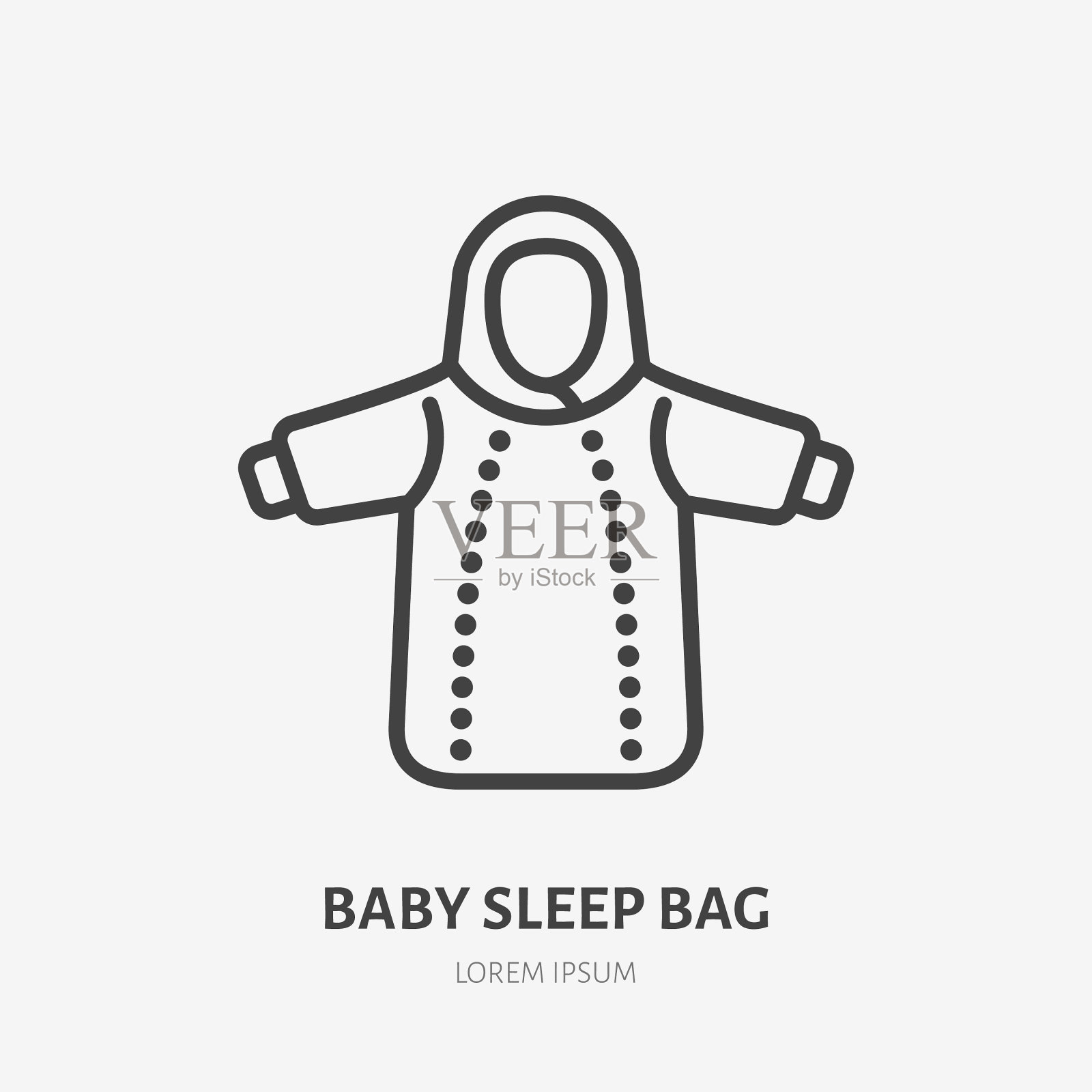 睡袋平线标志寒冷天气插画图片素材