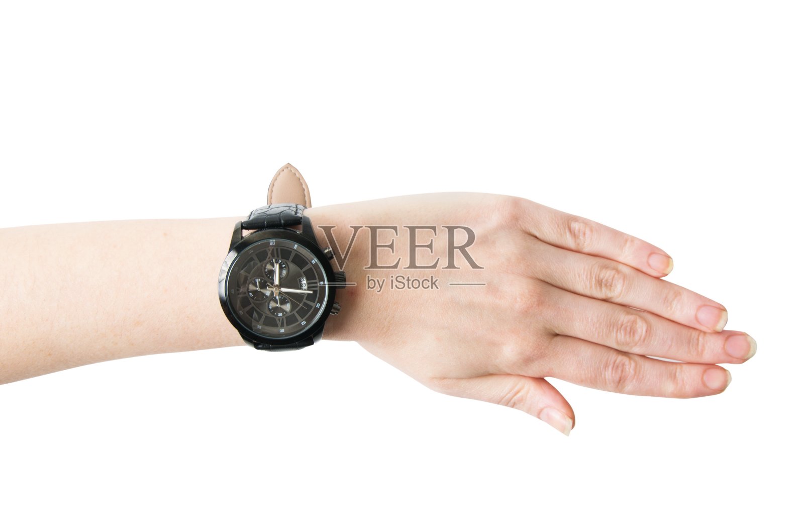 女手配腕表照片摄影图片