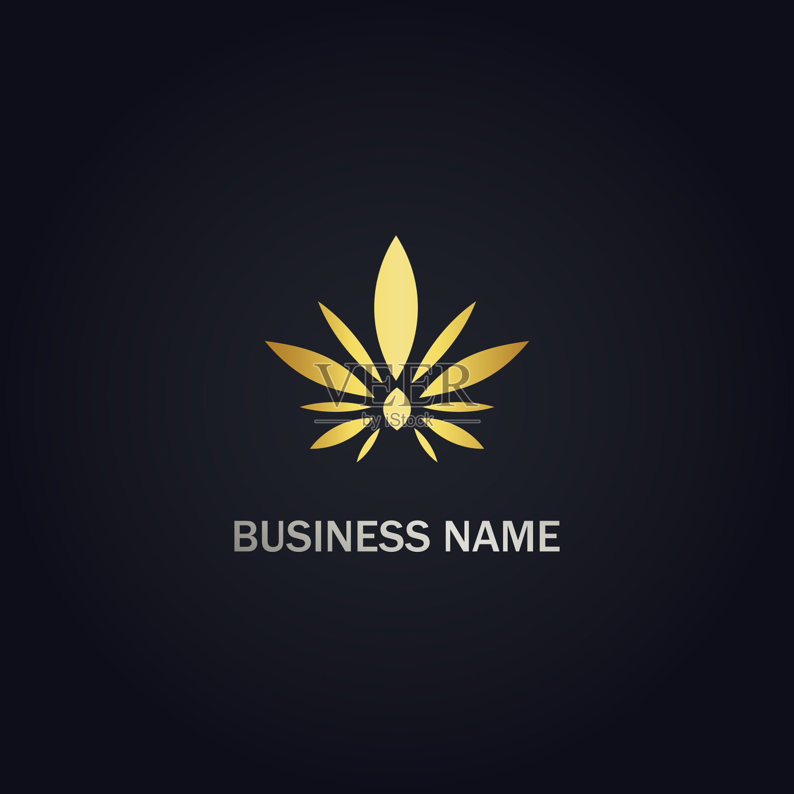 大麻叶生态金标志设计模板素材