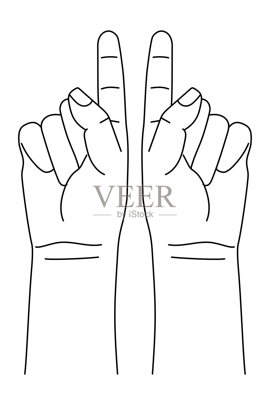 左手和右手比划着手指设计元素图片