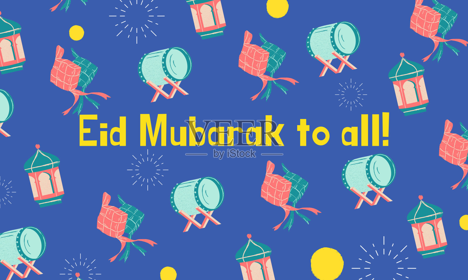 开斋节快乐。开斋节庆祝派对问候设计模板素材