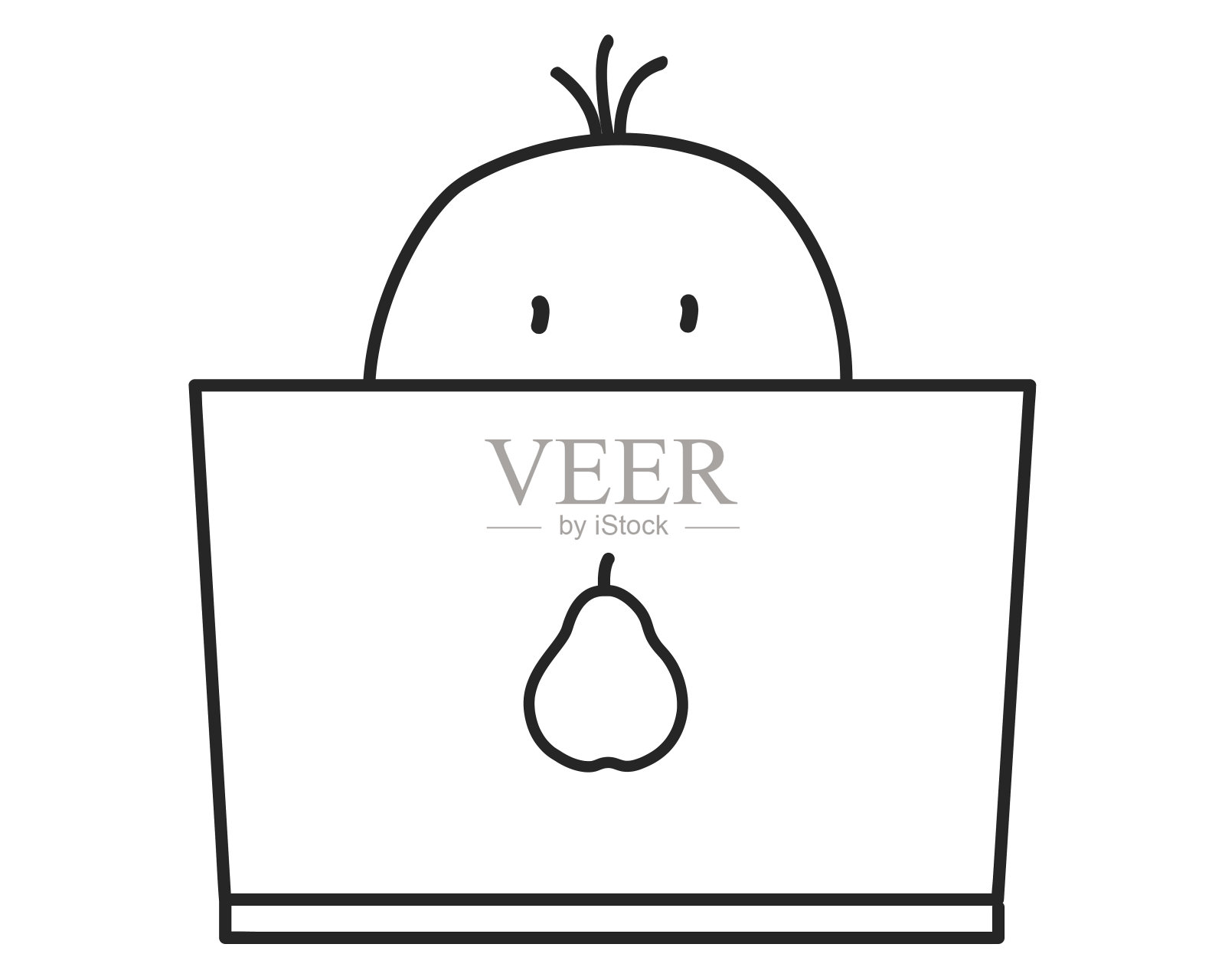 在笔记本电脑后面工作的人插画图片素材