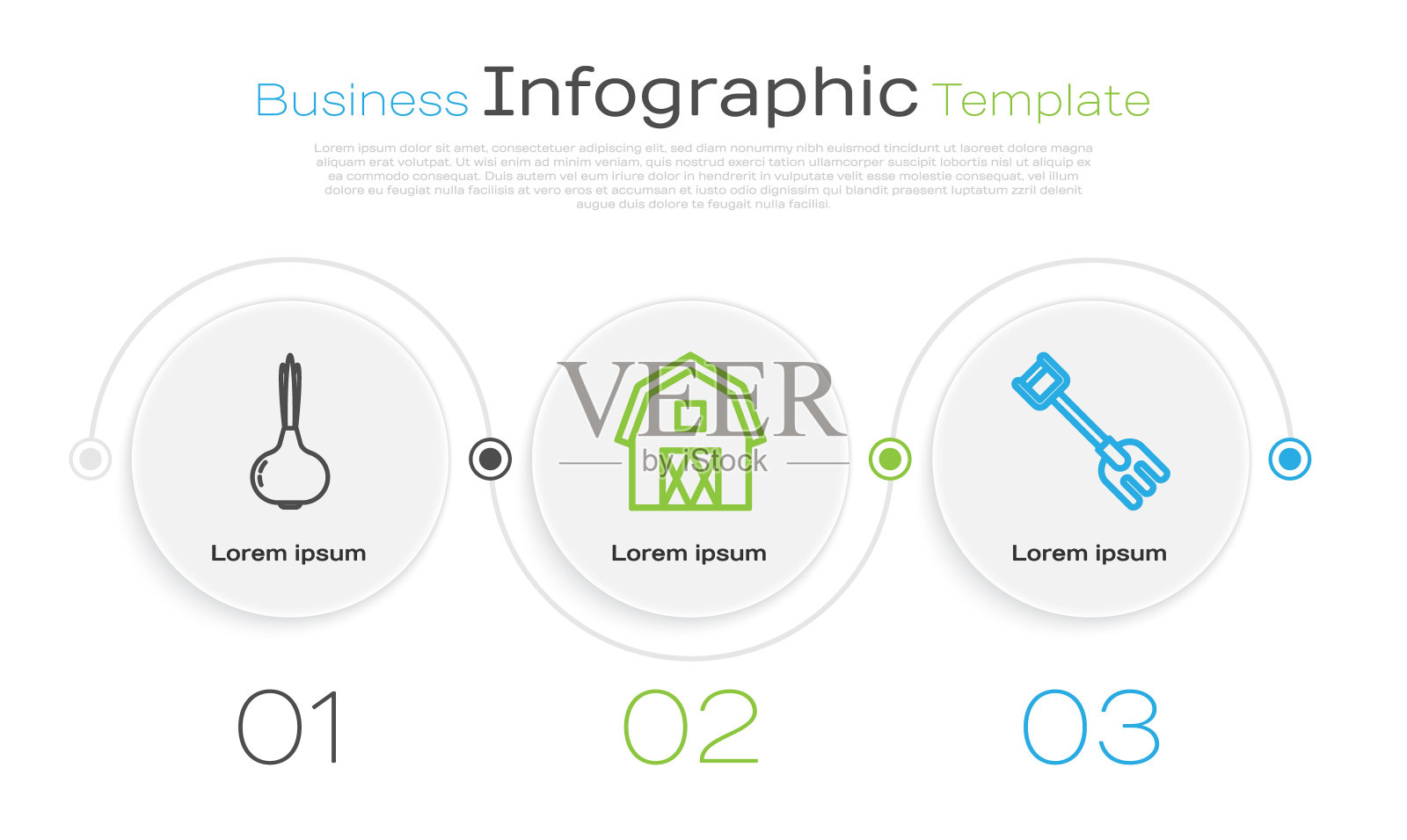 设置线洋葱,农场房子概念和花园耙。业务信息模板。向量设计模板素材