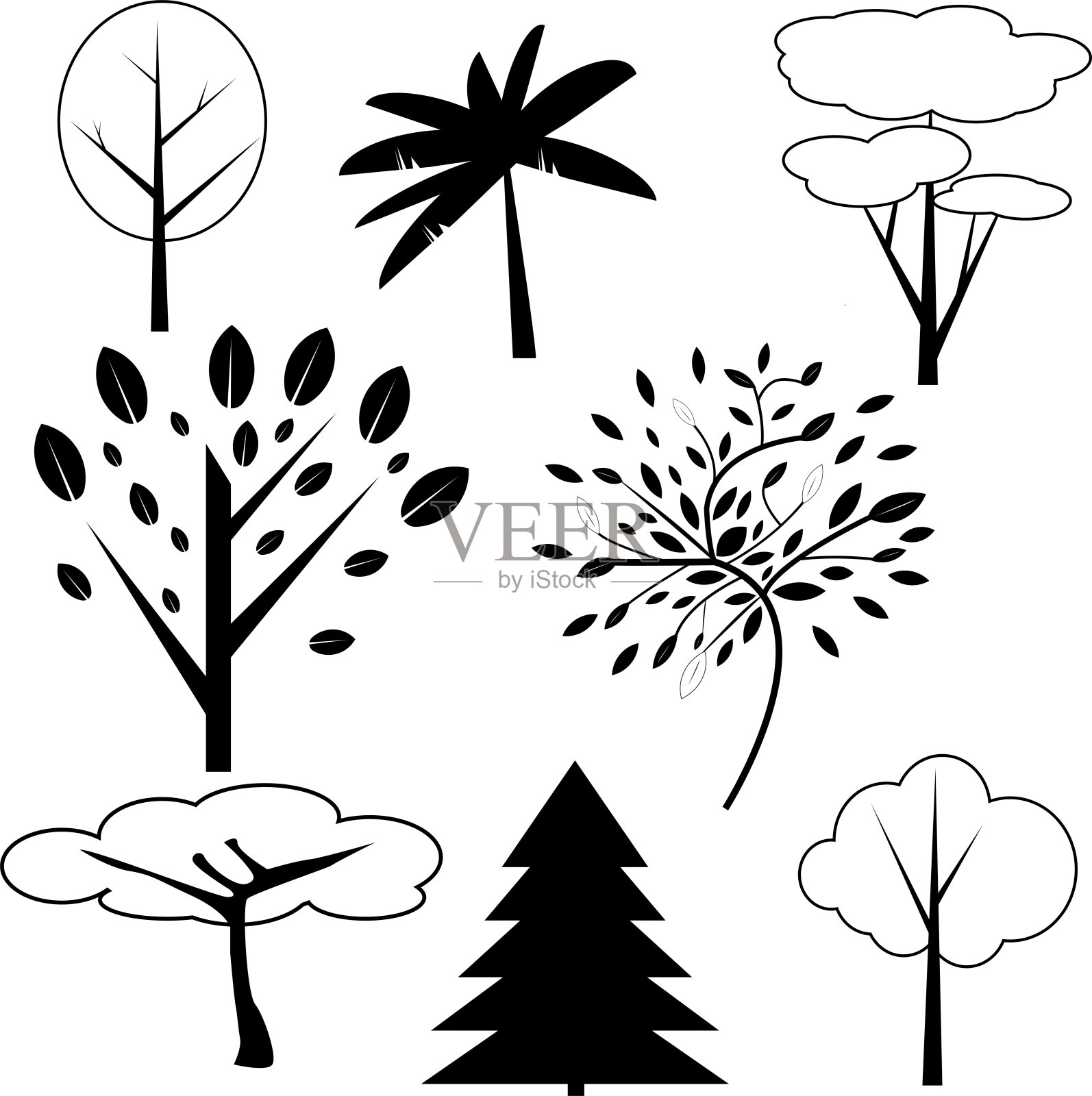 树木插画图片素材