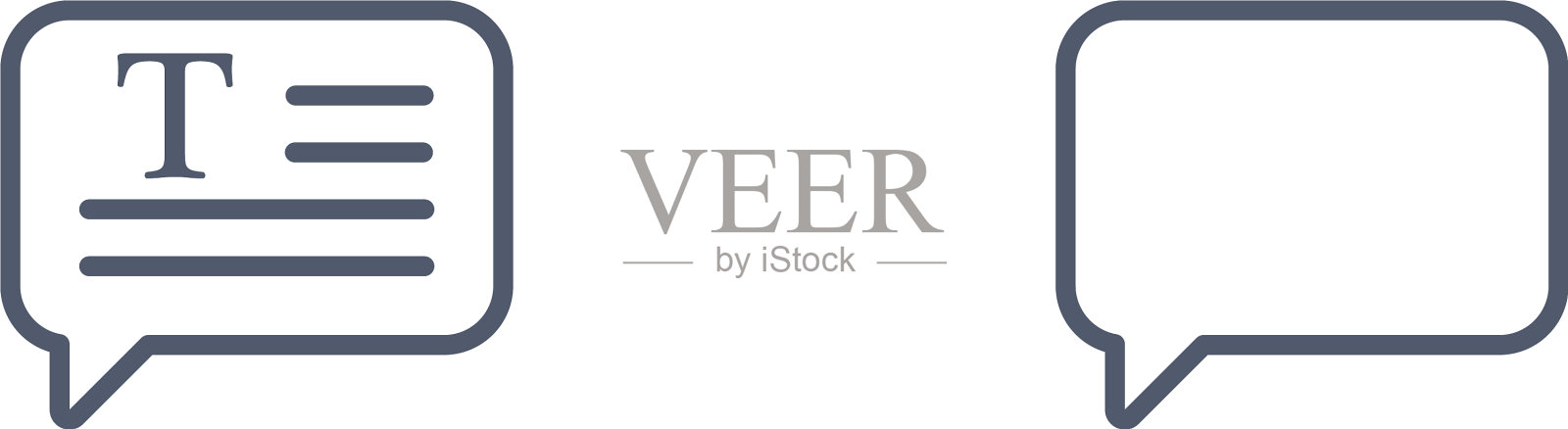 语音气泡聊天图标线性风格极简主义插画图片素材