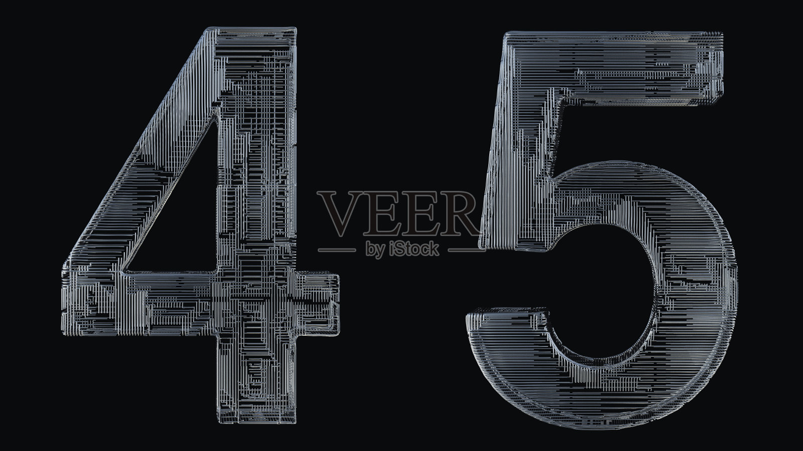 数字由铝在黑色背景。照片摄影图片