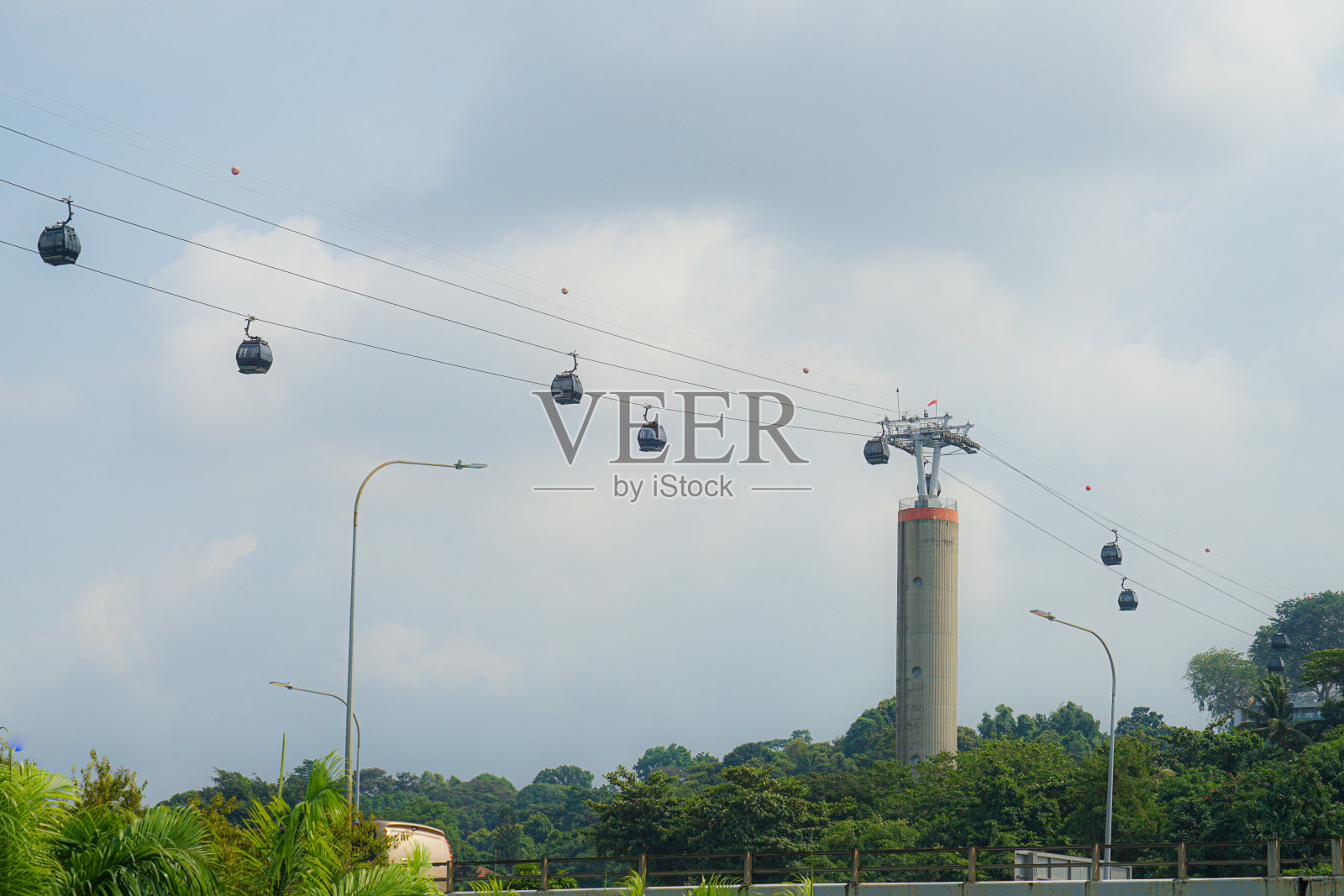 新加坡圣淘沙岛缆车照片摄影图片