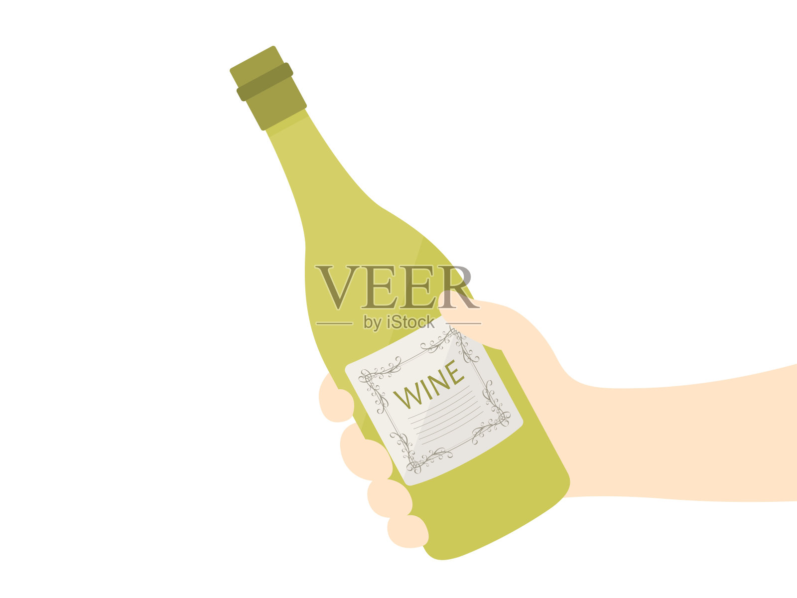 白葡萄酒插画图片素材